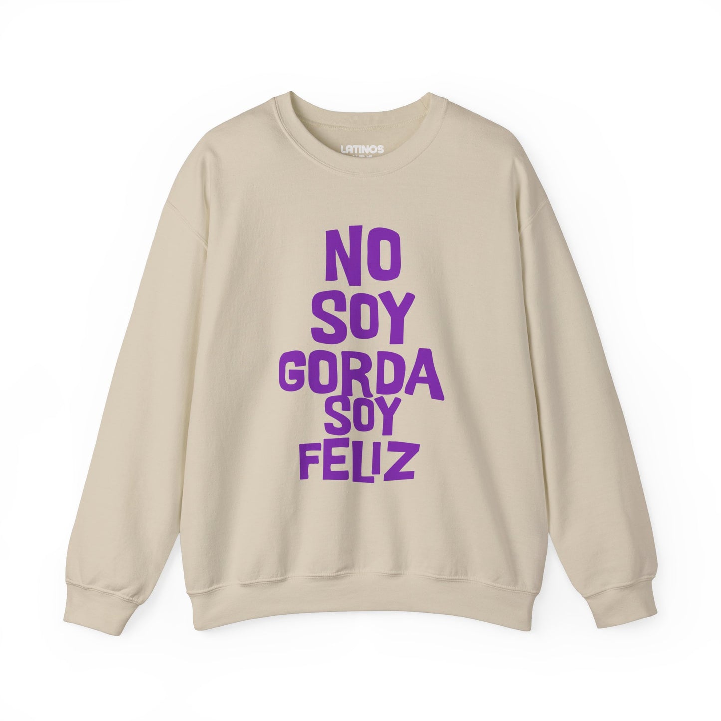 No Soy Gorda Soy Feliz Cozy Crewneck Sweater | Funny Viral Latino Meme | 3 Colors