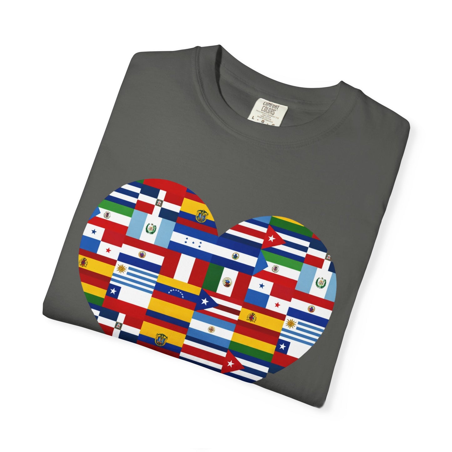 Hispanic / Latino Heritage Countries Heart T-shirt | Spanish Speaking Country Flags | Viral Latino Tees | Unisex