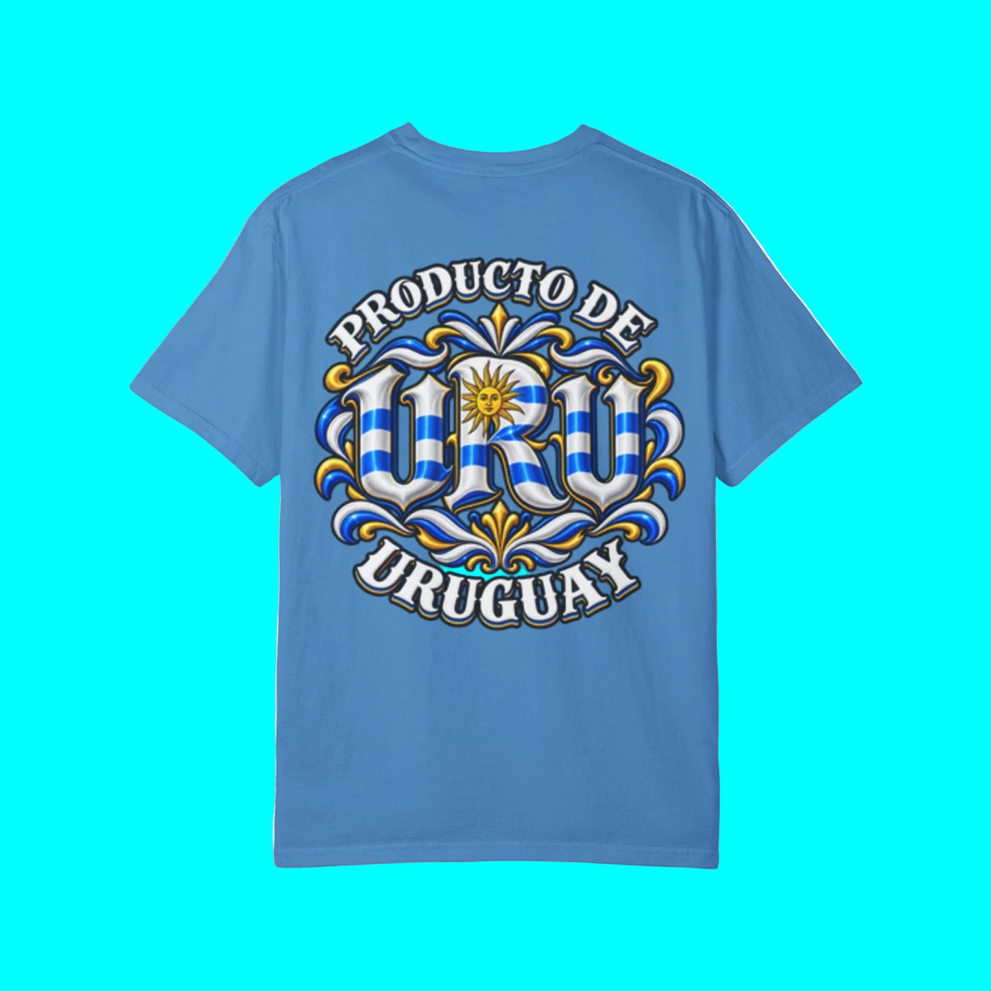 Producto De Uruguay Heritage T-shirt | Old English Style, URU Uruguayo Culture | Heavyweight Cotton