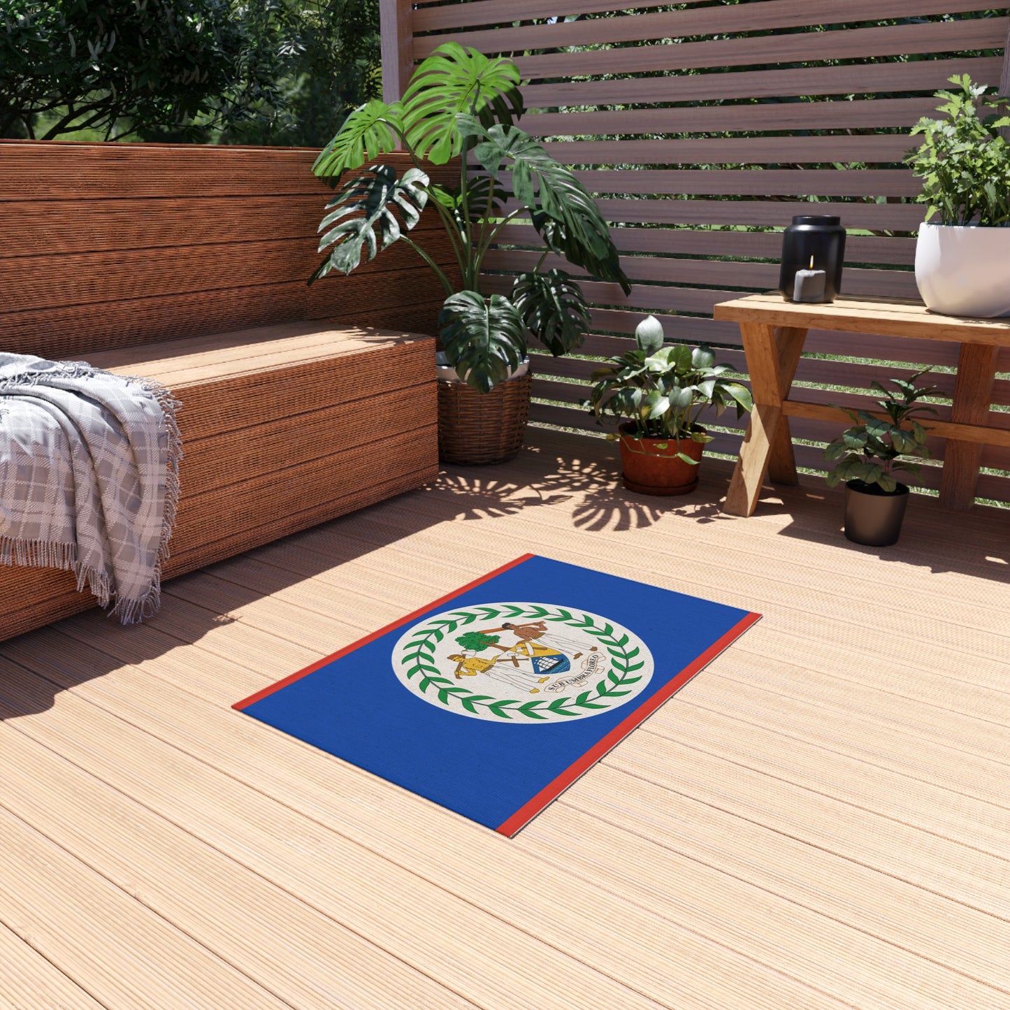 Flag Of Belize Outdoor Non-Slip Door Mat | San Ignacio | Orange Walk | Belmopan | 24"x36"