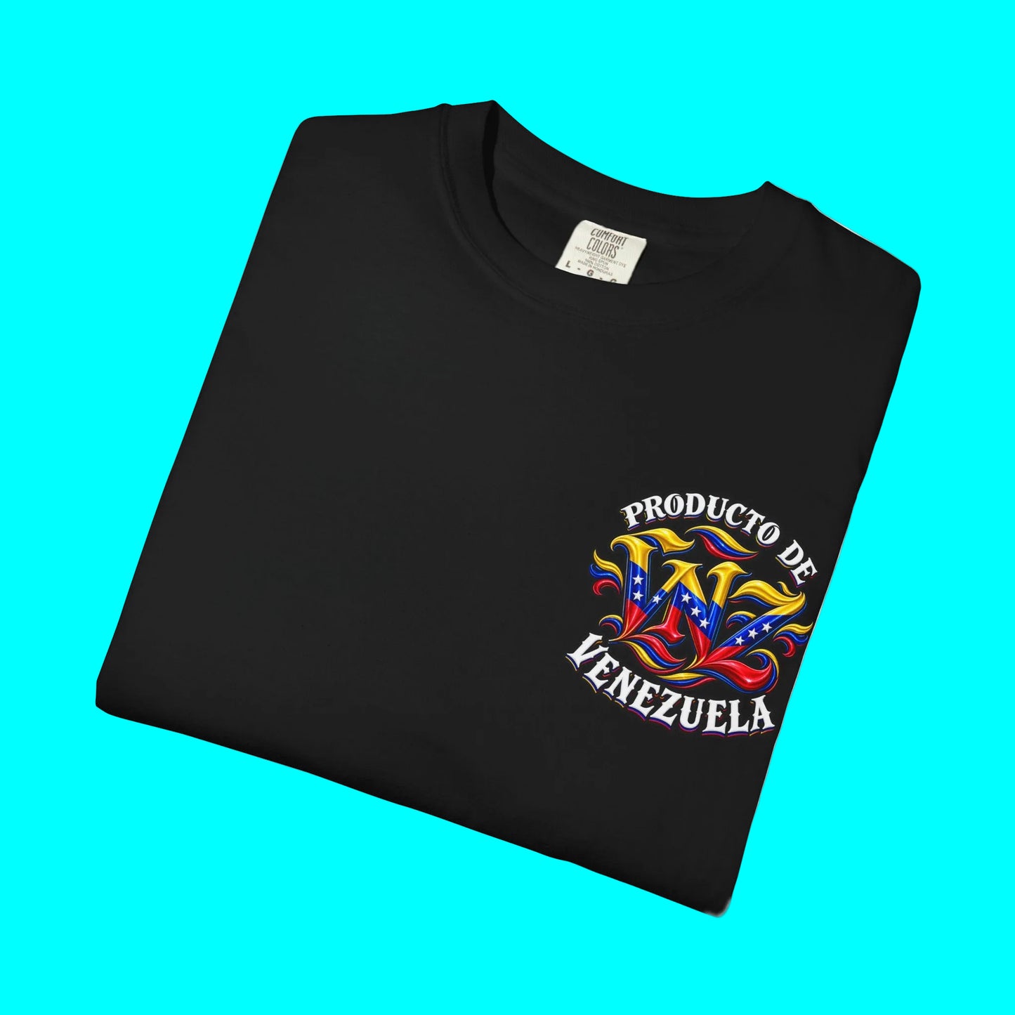 Producto De Venezuela Heritage T-shirt | Old English Style, VE VNZ Venezuelan Culture | Heavyweight Cotton