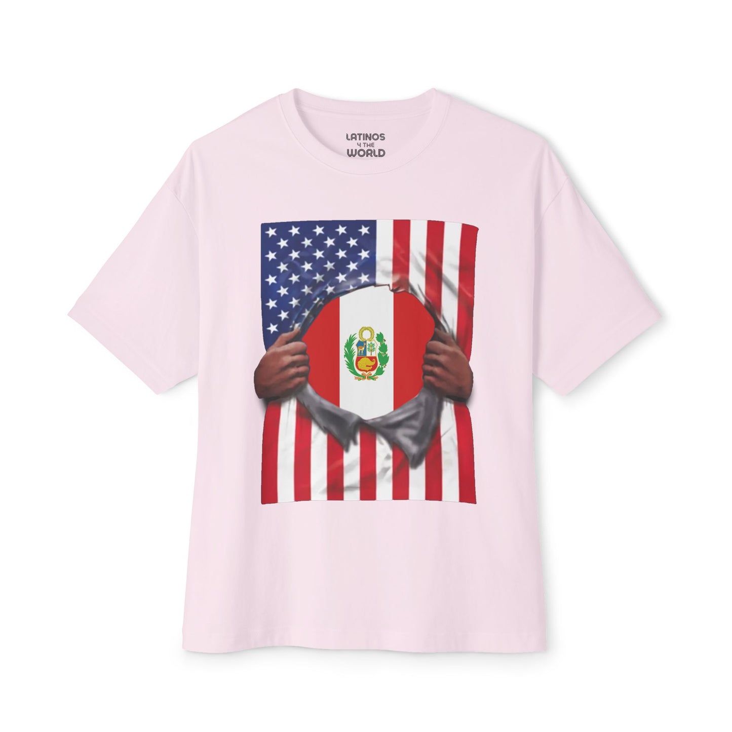 Peru Flag + USA Flag Pride T-shirt | Peruvian + American Flag Rip 4th Of July | Funny Viral Latino Tees | Unisex - 4 Colors