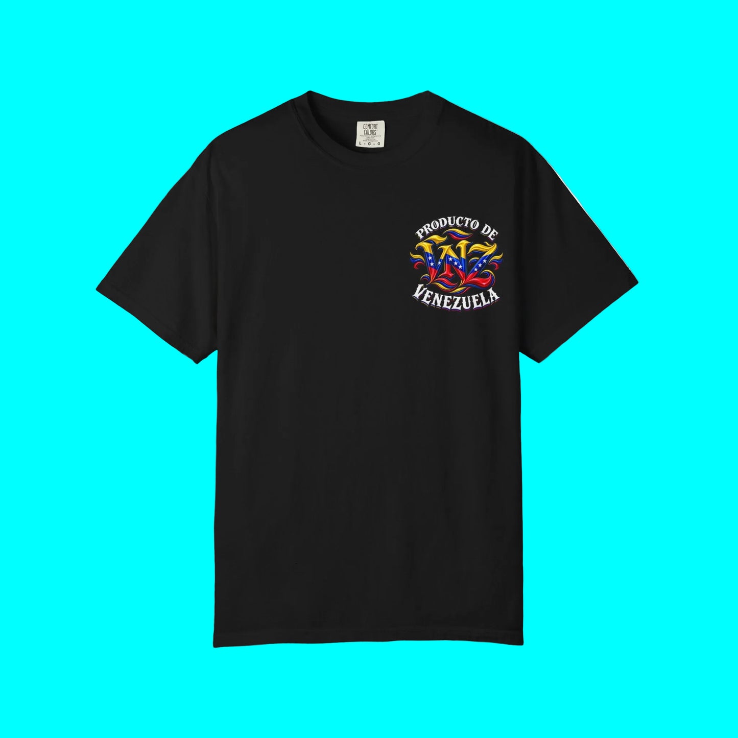 Producto De Venezuela Heritage T-shirt | Old English Style, VE VNZ Venezuelan Culture | Heavyweight Cotton