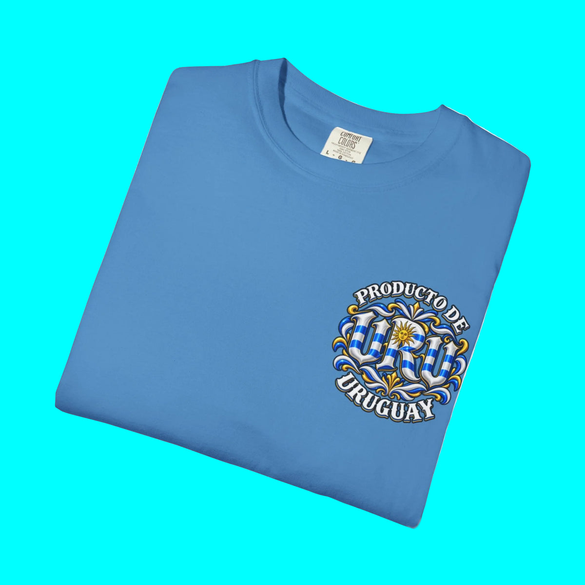 Producto De Uruguay Heritage T-shirt | Old English Style, URU Uruguayo Culture | Heavyweight Cotton