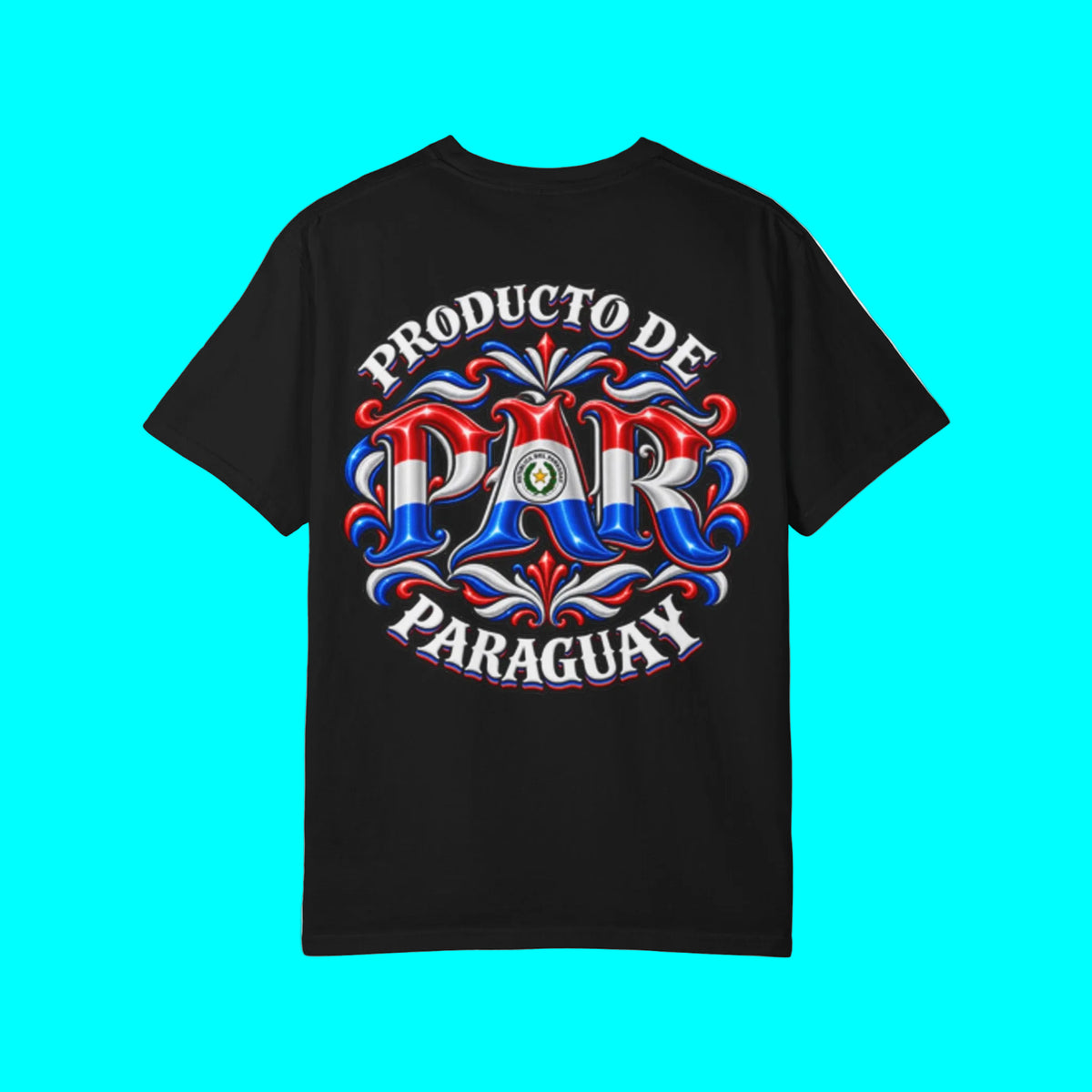 Producto De Paraguay Heritage T-shirt | Old English Style, PAR Paraguayos Culture | Heavyweight Cotton