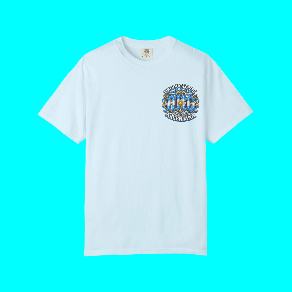 Producto De Argentina Heritage T-shirt | Old English Style, ARG Argentino Culture | Heavyweight Cotton