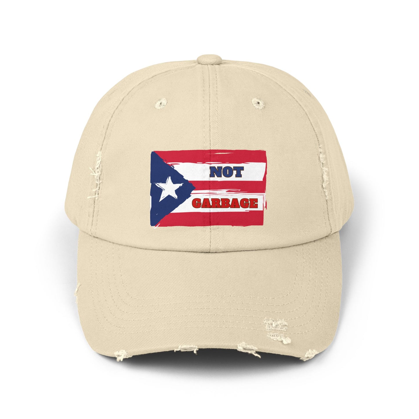 Puerto Rico is Not Garbage Distressed Dad Hat Cap | Puerto Rican Flag Pride | Viral Latino | Unisex - 3 Colors