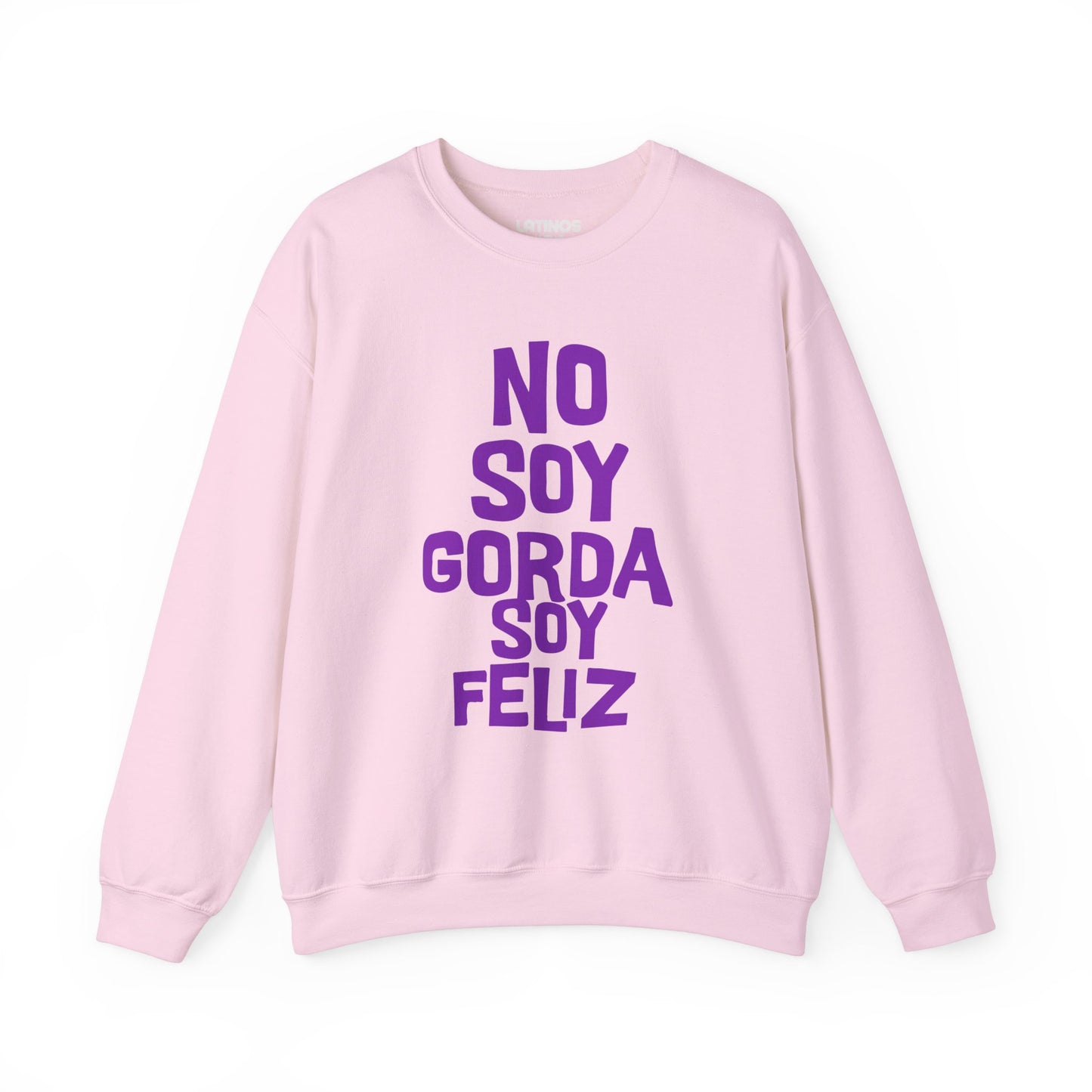 No Soy Gorda Soy Feliz Cozy Crewneck Sweater | Funny Viral Latino Meme | 3 Colors