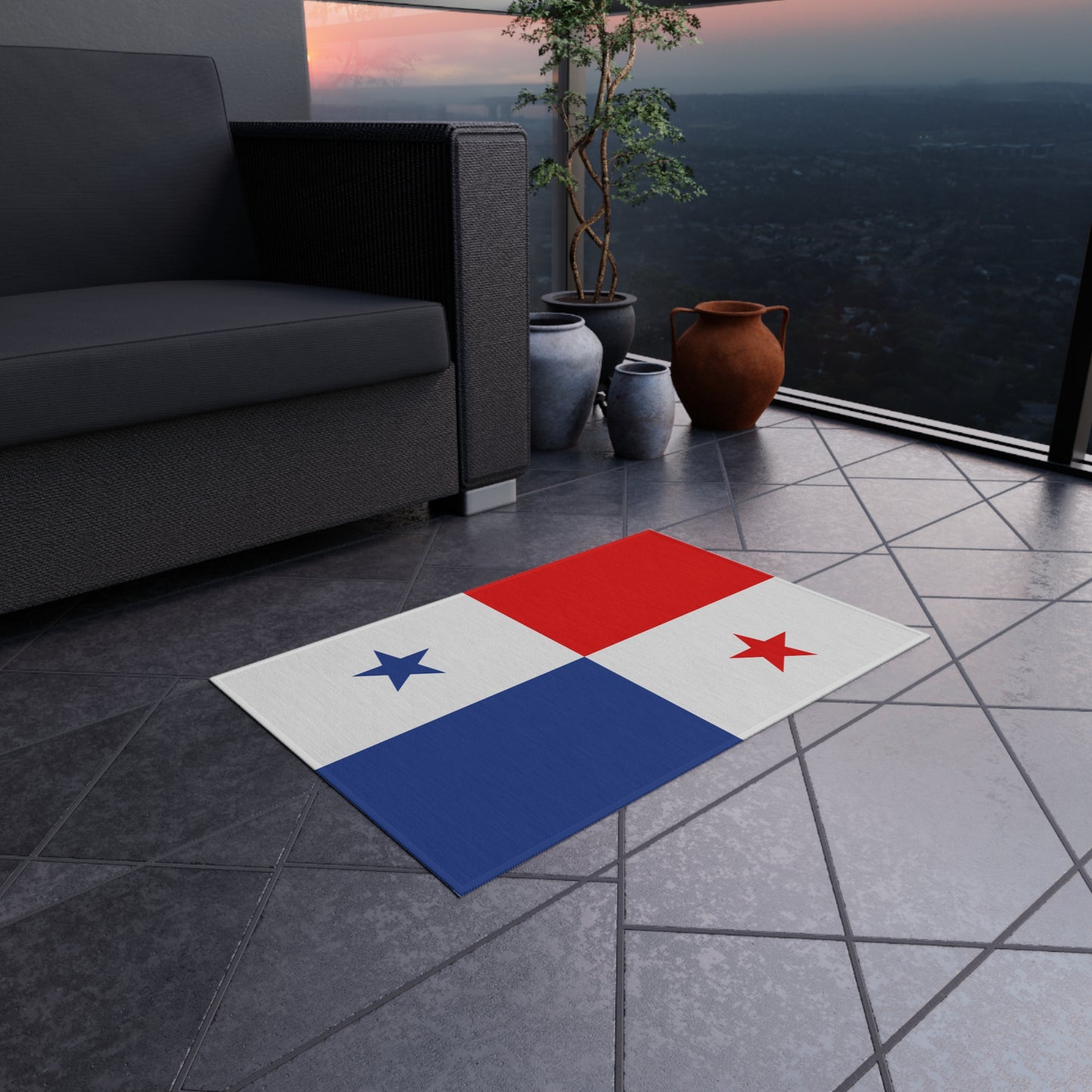 Flag Of Panama Outdoor Non-Slip Door Mat | Santiago | Tocumen | David | Gift for Panamanians | 24"x36"