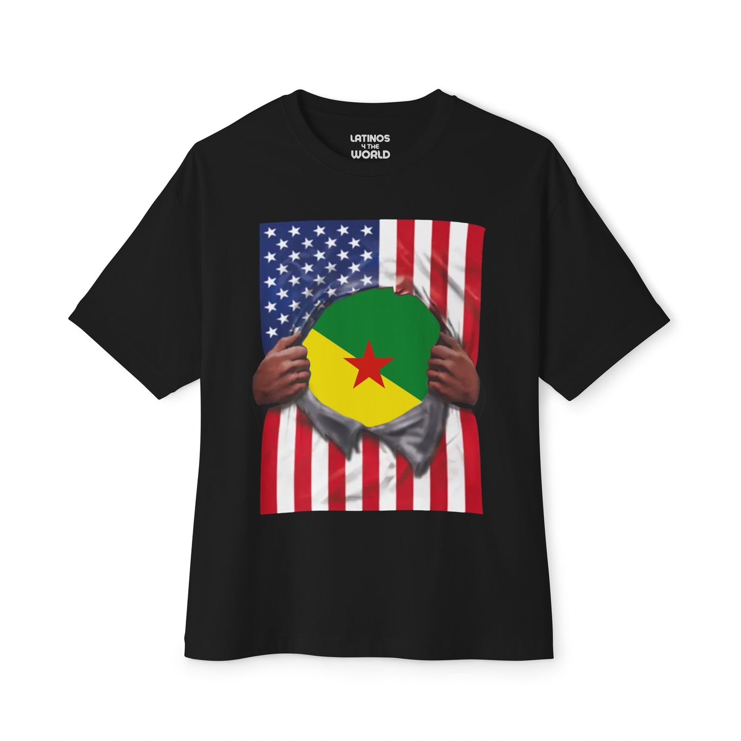 French Guiana + USA Flag T-shirt | French Guianan + American Flag Rip 4th Of July | Funny Latino Tees | 4 Colors