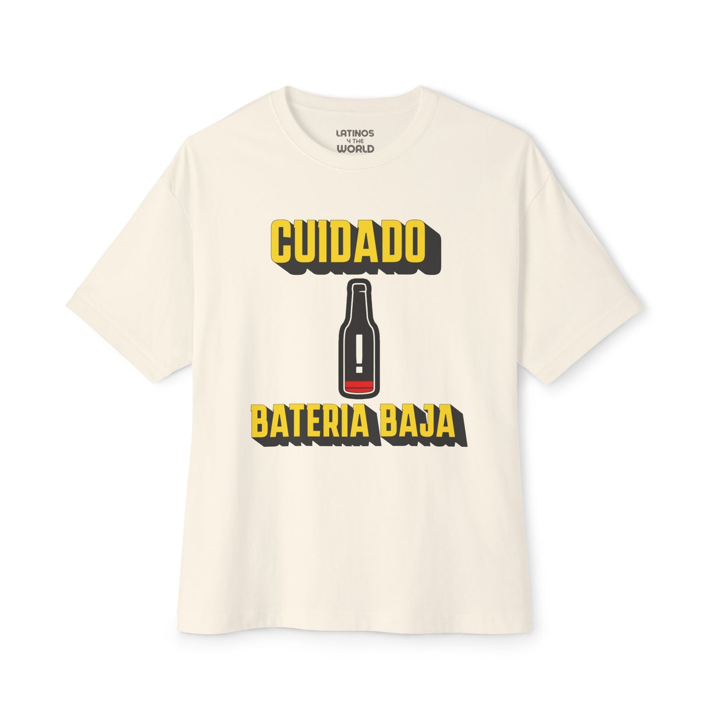 Cuidado Bateria Baja Cerveza Beer Funny Low Battery Latino T-shirt | Viral Bar Tees | Unisex - 3 Colors