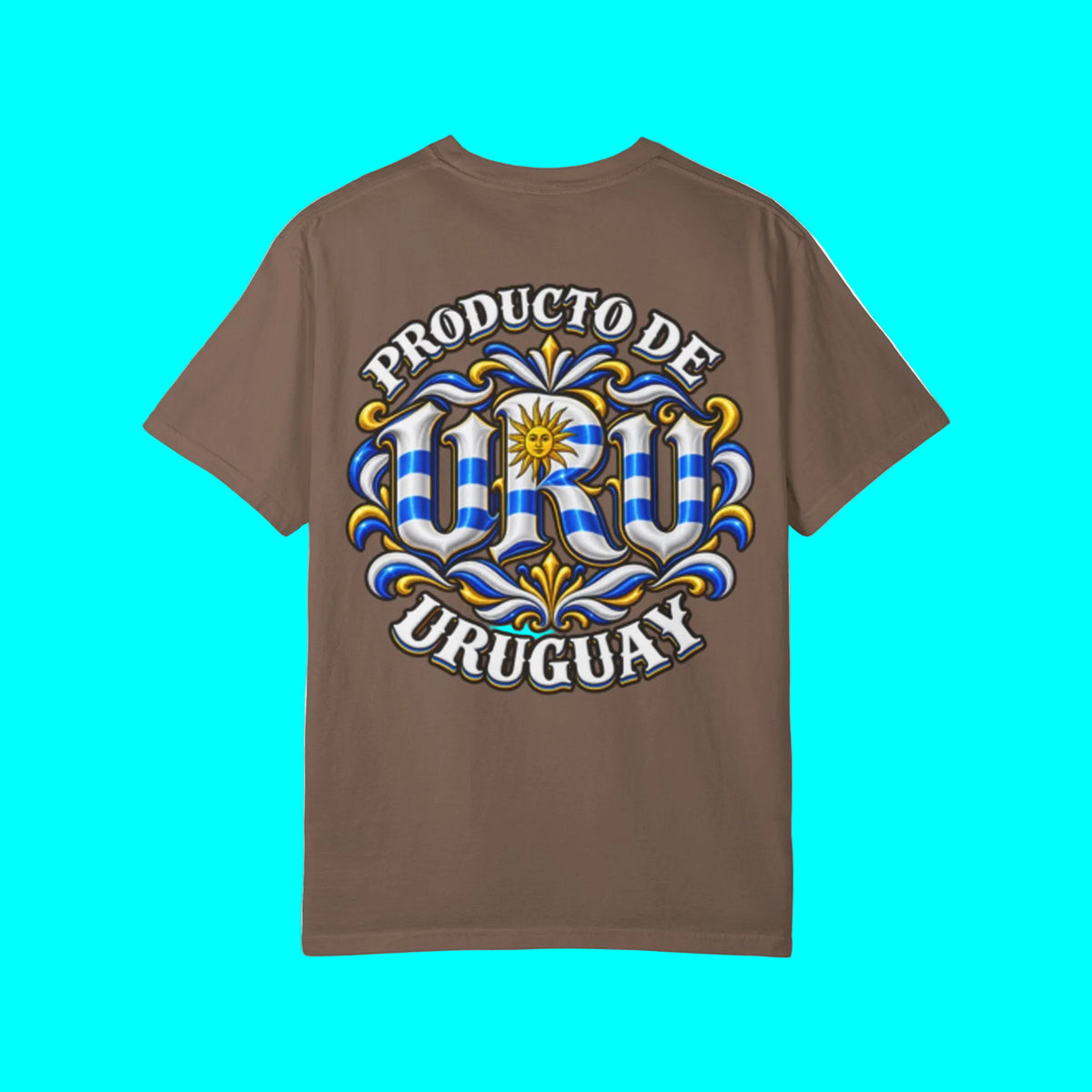 Producto De Uruguay Heritage T-shirt | Old English Style, URU Uruguayo Culture | Heavyweight Cotton