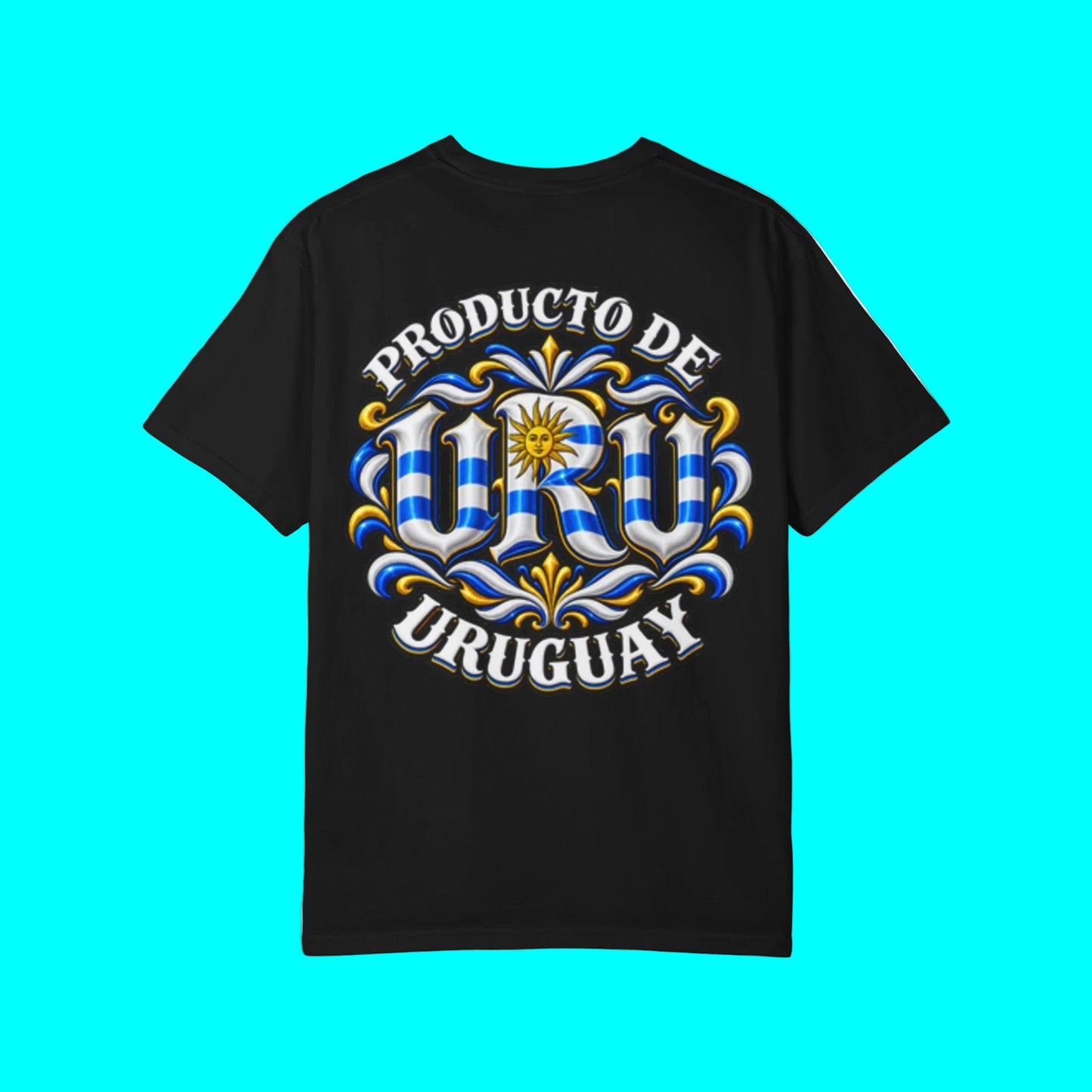 Producto De Uruguay Heritage T-shirt | Old English Style, URU Uruguayo Culture | Heavyweight Cotton
