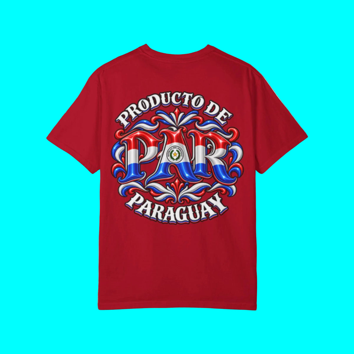 Producto De Paraguay Heritage T-shirt | Old English Style, PAR Paraguayos Culture | Heavyweight Cotton