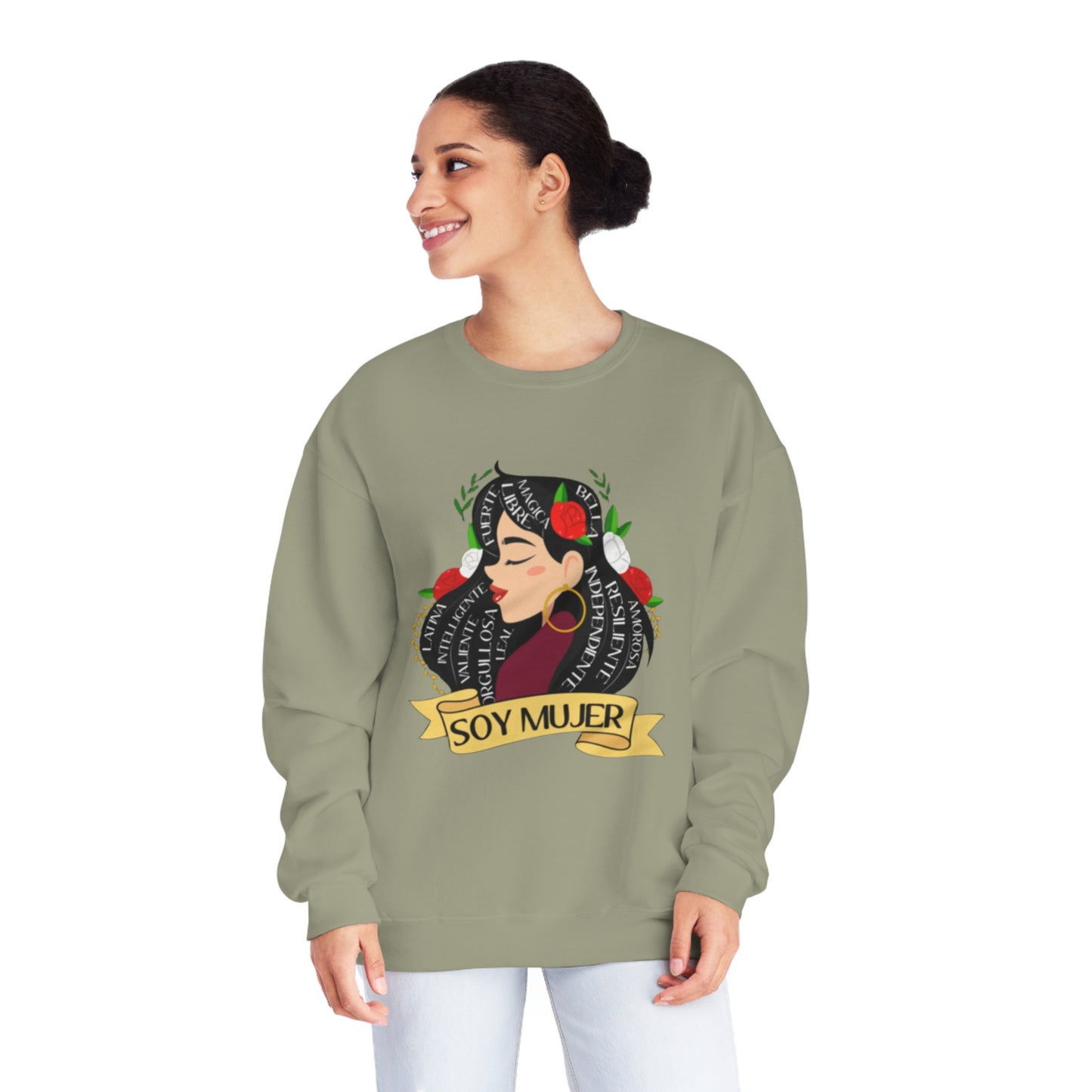 Soy Mujer (Bella, Leal, etc) Crewneck Sweatshirt | Fleece-Lined Crewneck | 5 Colors Available - Latinos 4 The World