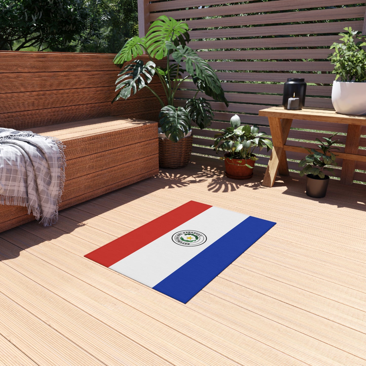 Flag Of Paraguay Outdoor Non-Slip Door Mat | Asuncion | Ciudad Del Este | San Lorenzo | Gift for Paraguayans | 24"x36"