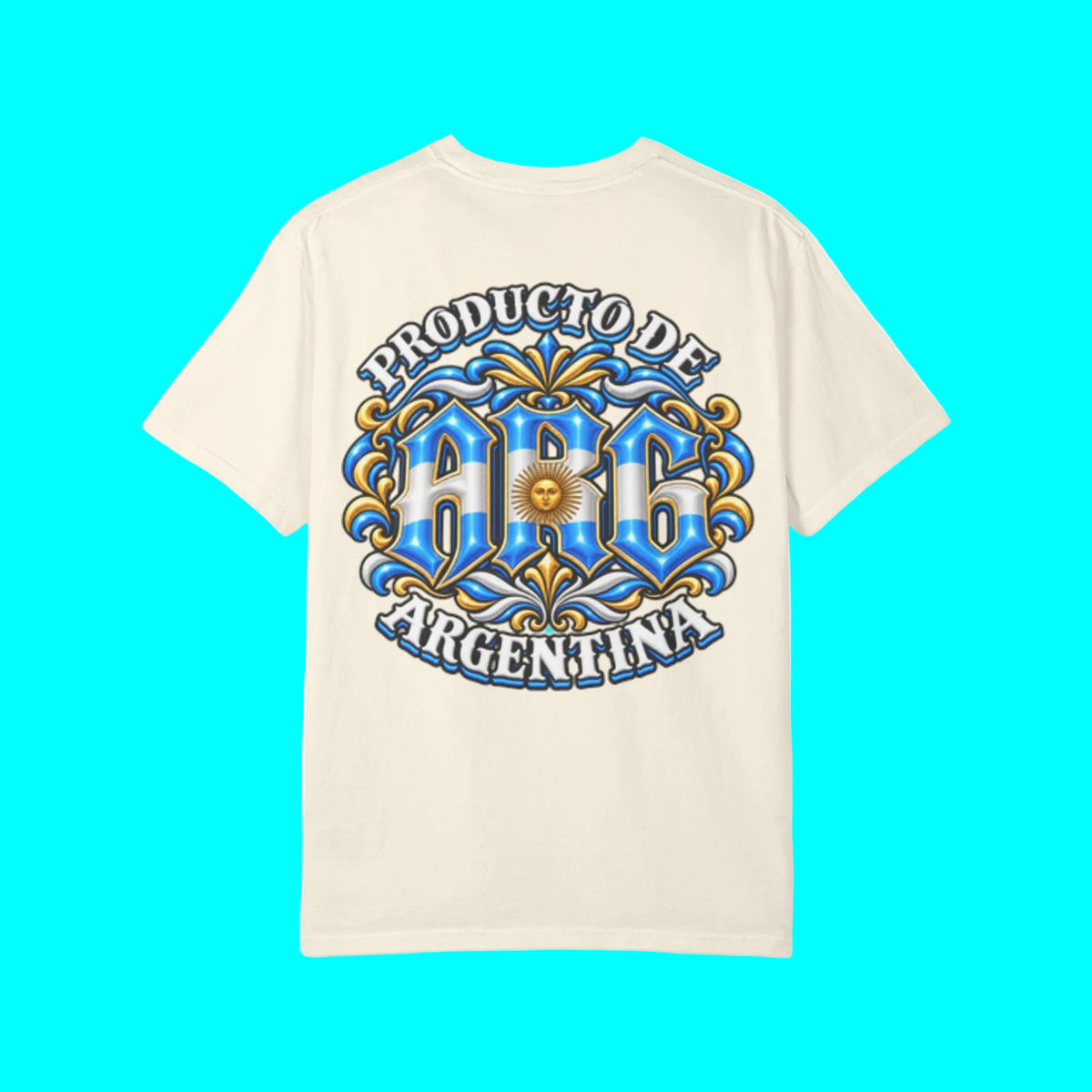 Producto De Argentina Heritage T-shirt | Old English Style, ARG Argentino Culture | Heavyweight Cotton