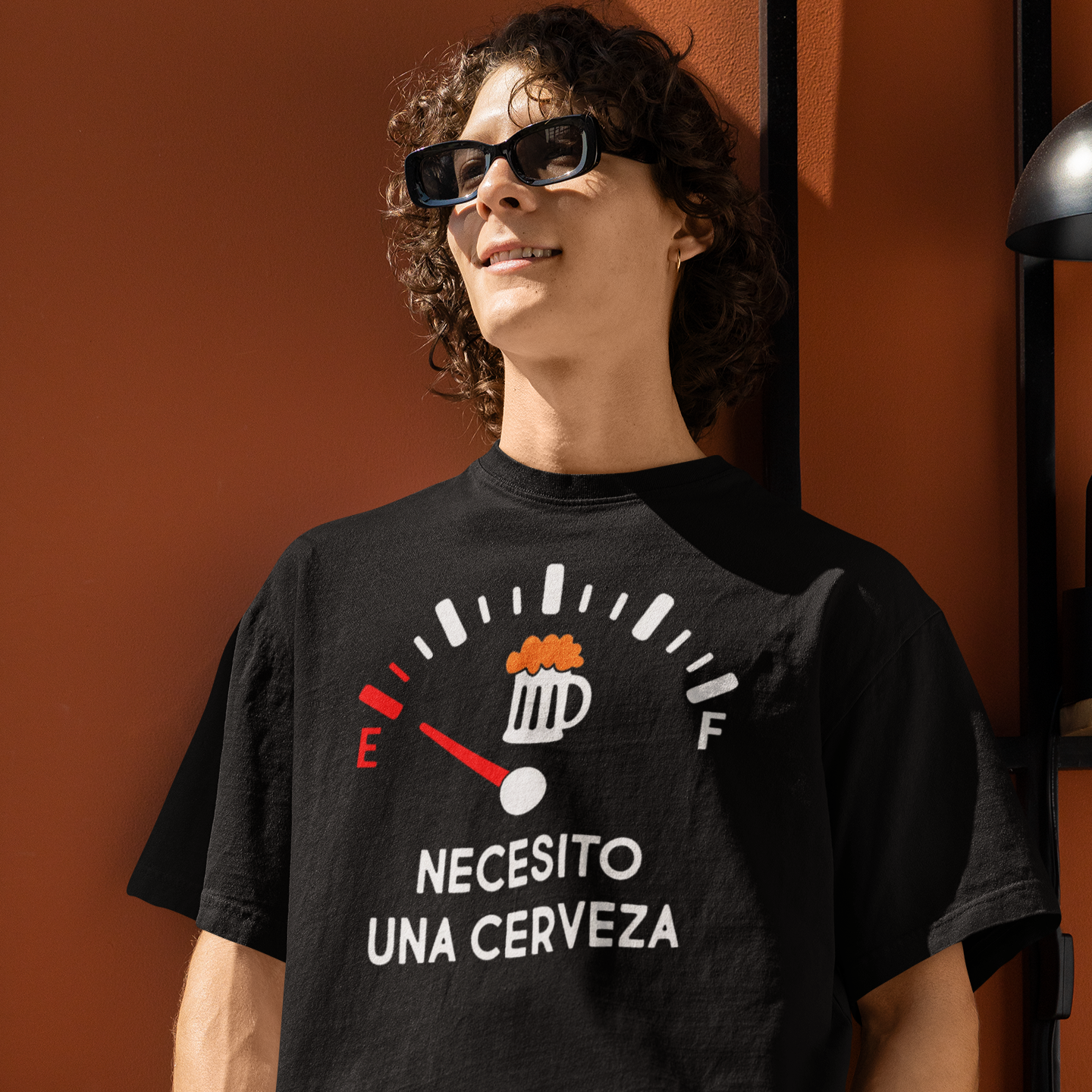 Necesito Una Cerveza Tank on E T-shirt | I Need A Beer, Gas Tank Empty Not Full, Funny Latino Meme T-shirts | Unisex - 3 Colors