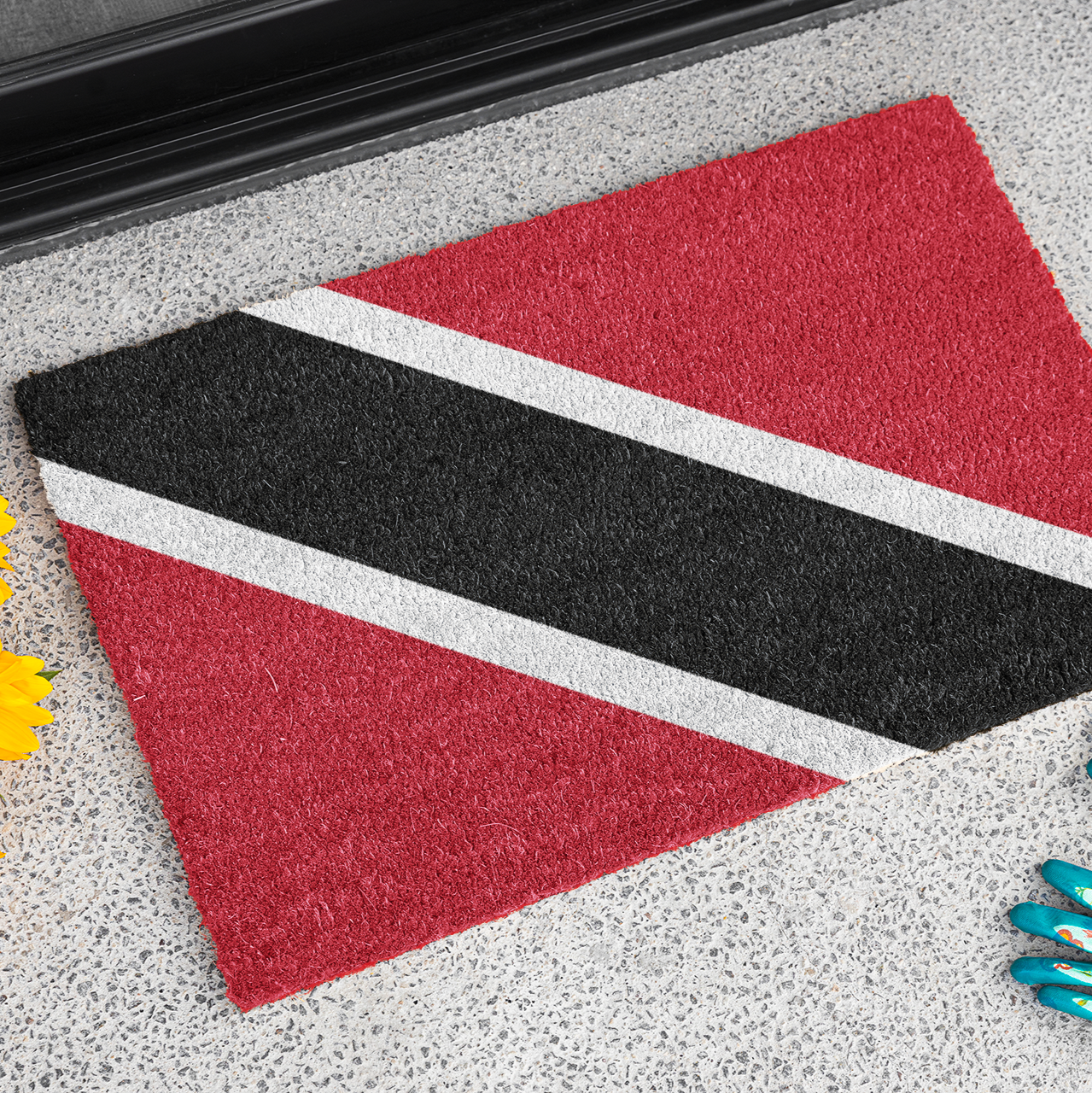 Flag Of Trinidad and Tobago Outdoor Non-Slip Door Mat | Chaguanas | San Fernando | 24"x36"