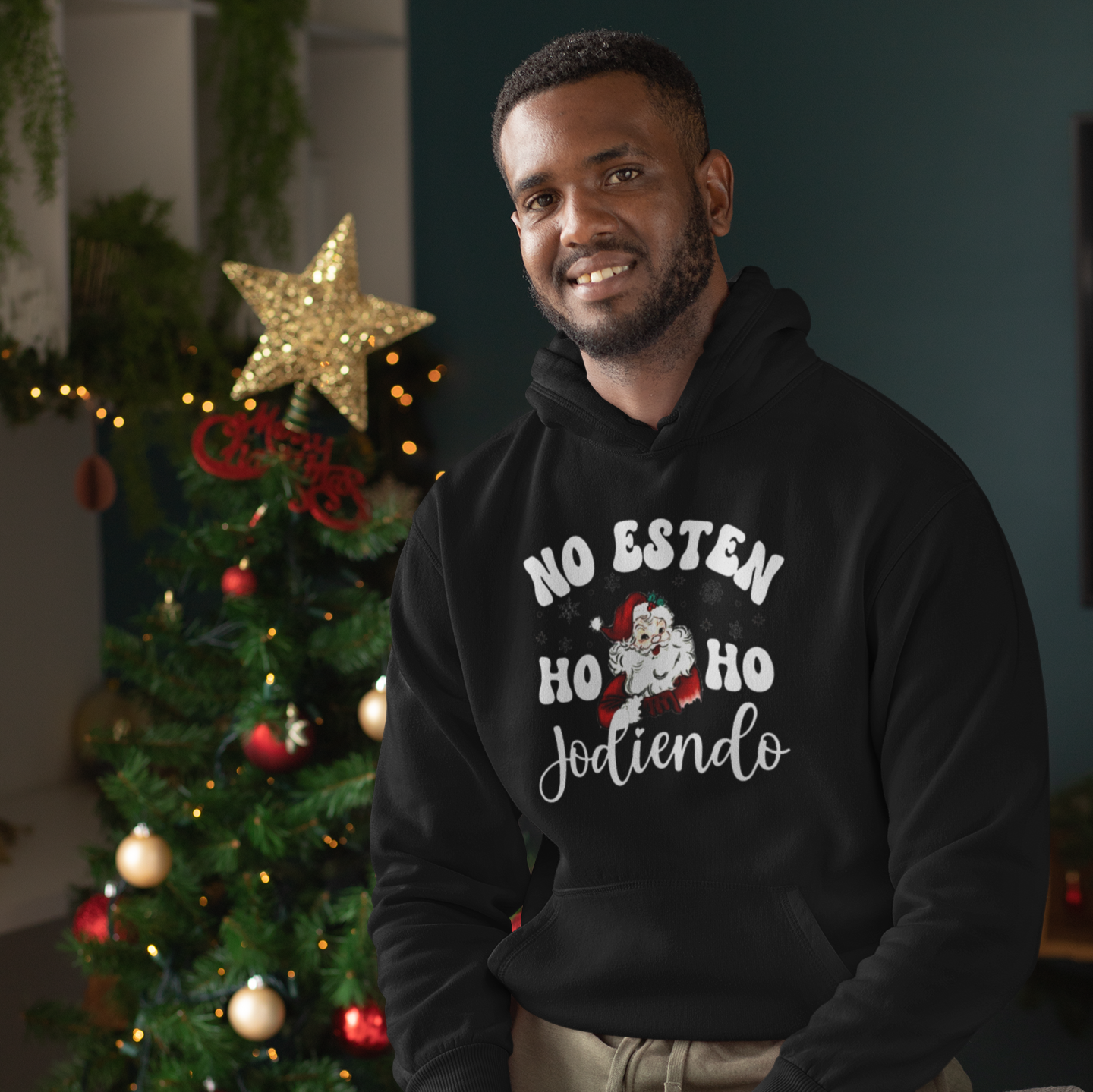 No Esten Ho Ho Jodiendo Santa Claus Comfy Christmas Hoodie | Latino | 3 COLORS