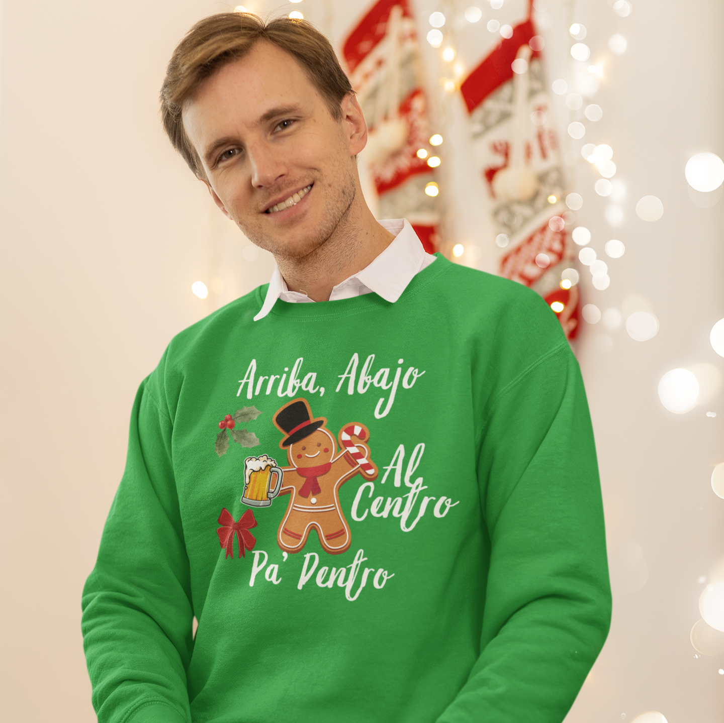 Arriba, Abajo, Al Centro, Pa' Dentro Comfy Christmas Crewneck Sweater | Latino