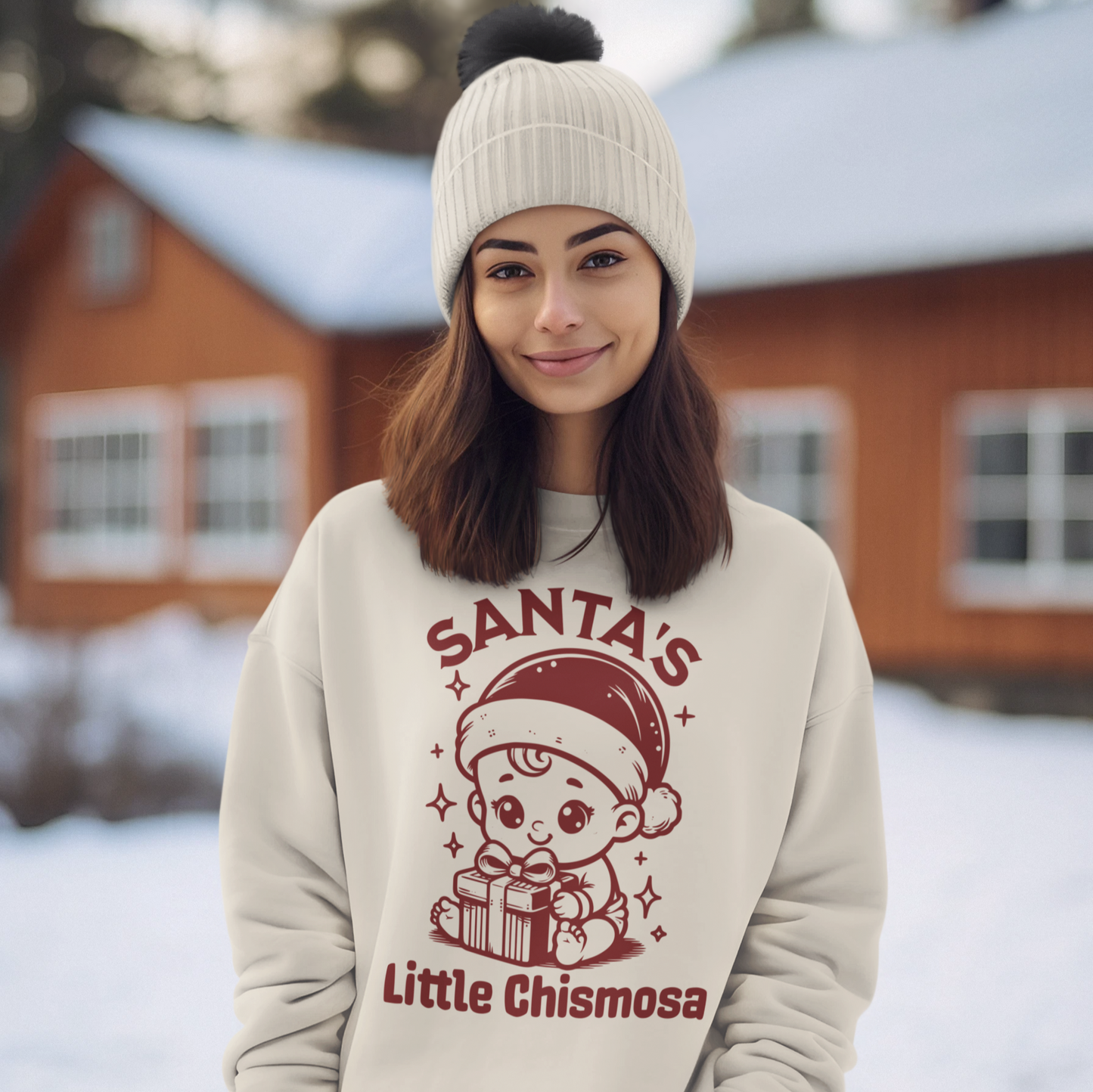 Santa's Little Chismosa Funny Latina Comfy Christmas Crewneck Sweater | 3 Colors