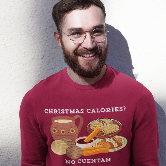 Christmas Calories No Cuentan Comfy Crewneck Sweater | Latino Holiday | 3 Colors