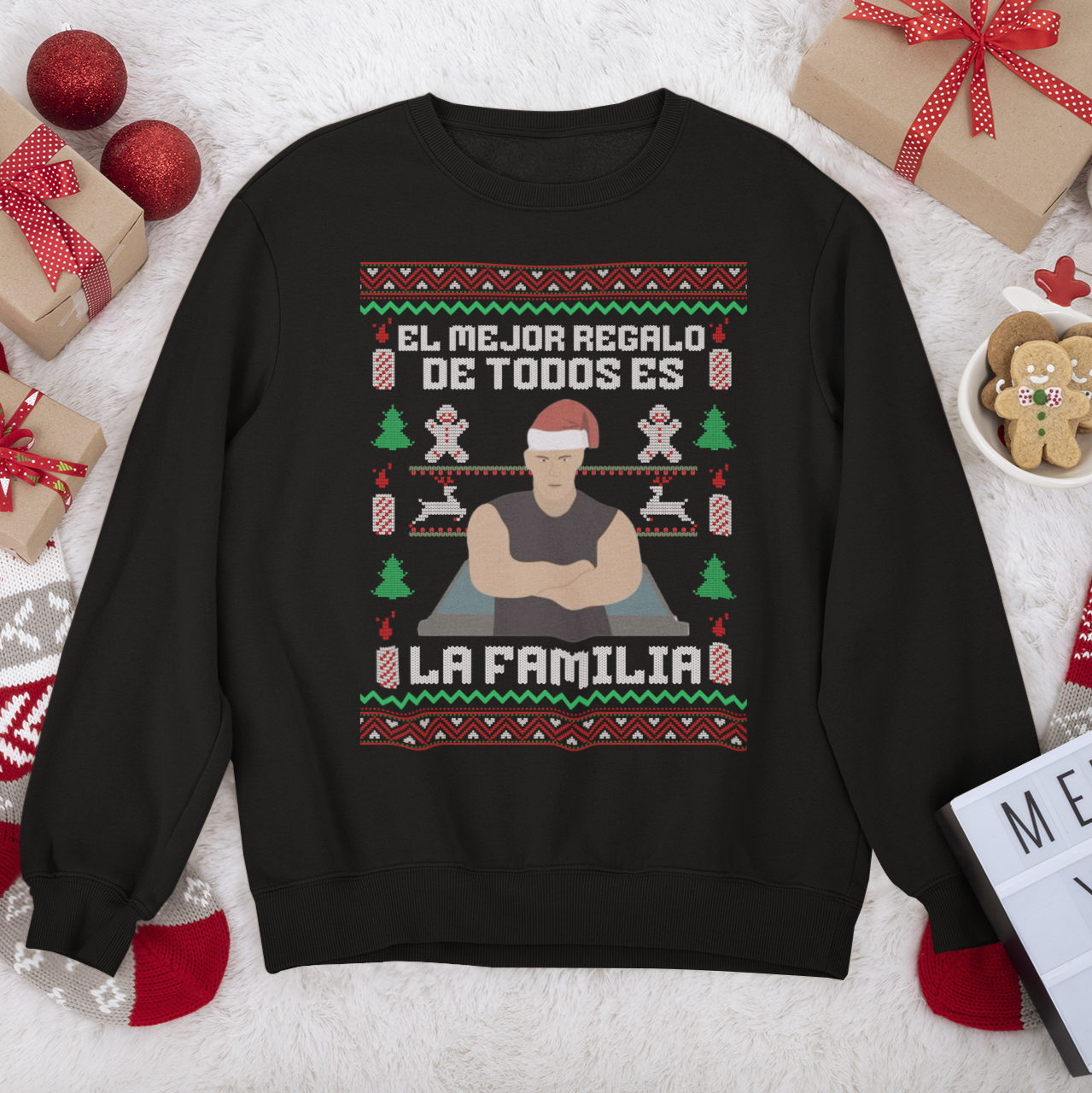 El Mejor Regalo De Todos Es La Familia Vin Fast Furious Latino Ugly Christmas Sweater | Diesel 3 Colors