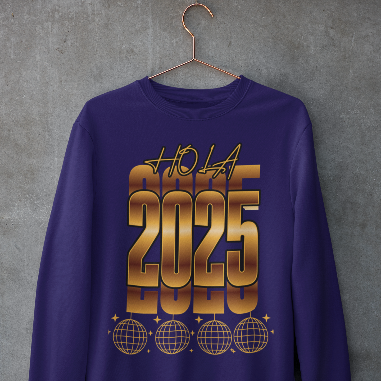 Hola 2025 Nuevo Año Latino Happy New Year Crewneck Sweater | Funny NYE | 3 Colors