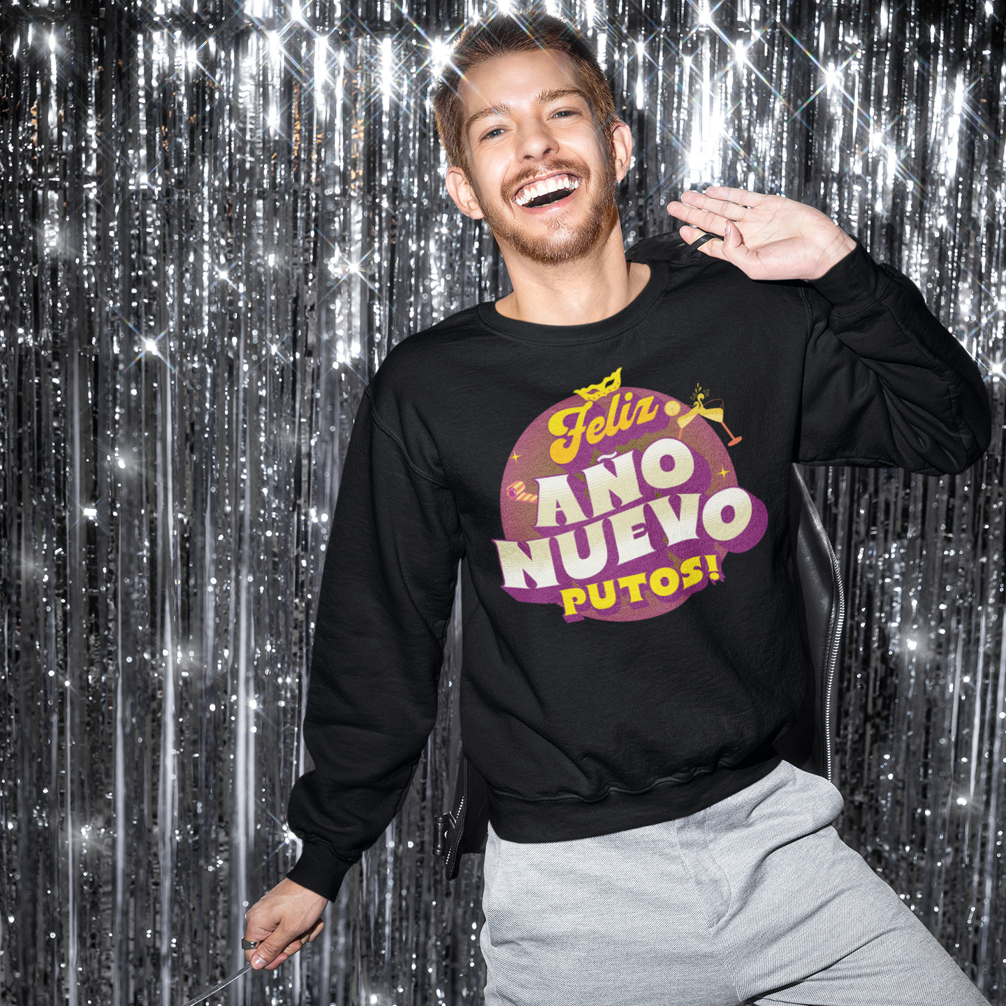 Feliz Año Nuevo Putos! 2025 Latino Happy New Year Crewneck Sweater | Funny NYE | 3 Colors