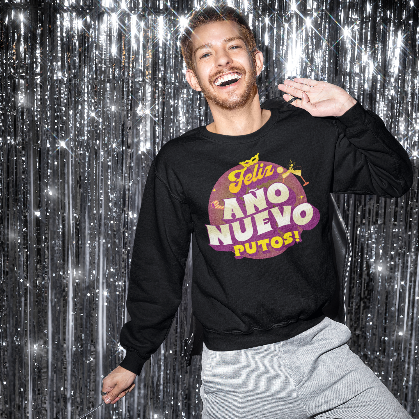Feliz Año Nuevo Putos! 2025 Latino Happy New Year Crewneck Sweater | Funny NYE | 3 Colors - Latinos 4 The World
