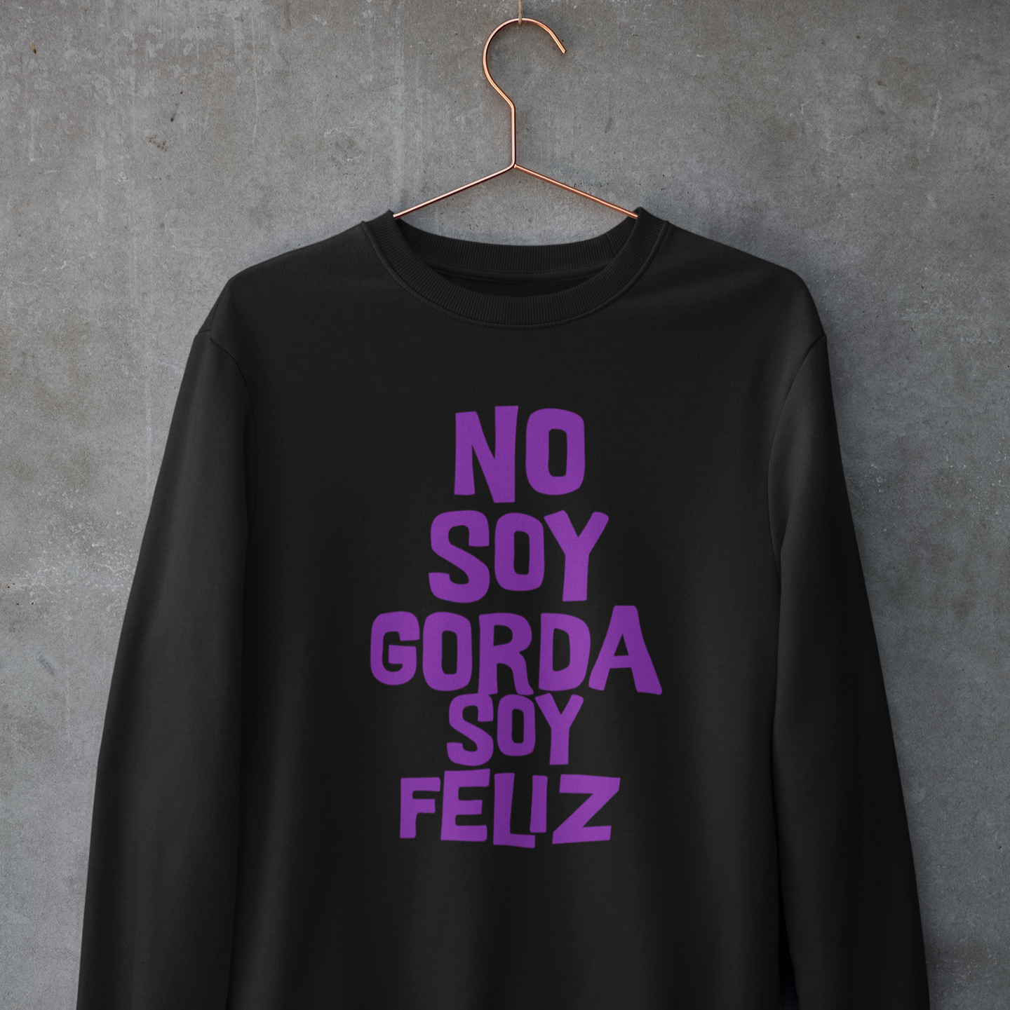 No Soy Gorda Soy Feliz Cozy Crewneck Sweater | Funny Viral Latino Meme | 3 Colors