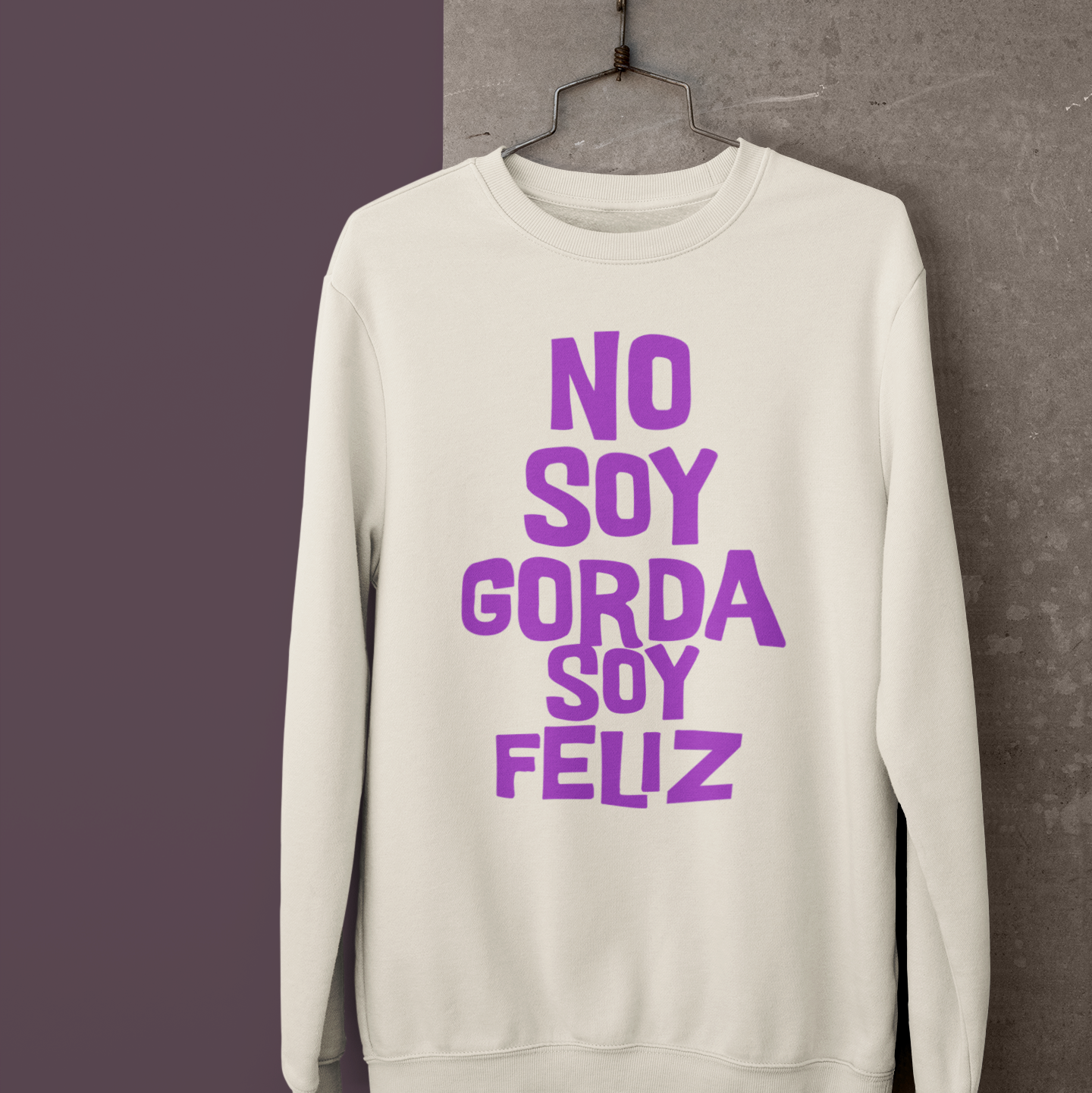 No Soy Gorda Soy Feliz Cozy Crewneck Sweater | Funny Viral Latino Meme | 3 Colors