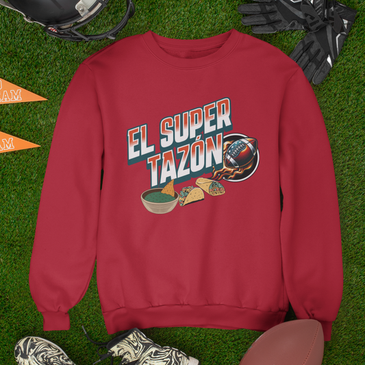 El Super Tazón Football Fleece Lined Crewneck | Viral Funny Latino Sports | 3 Colors