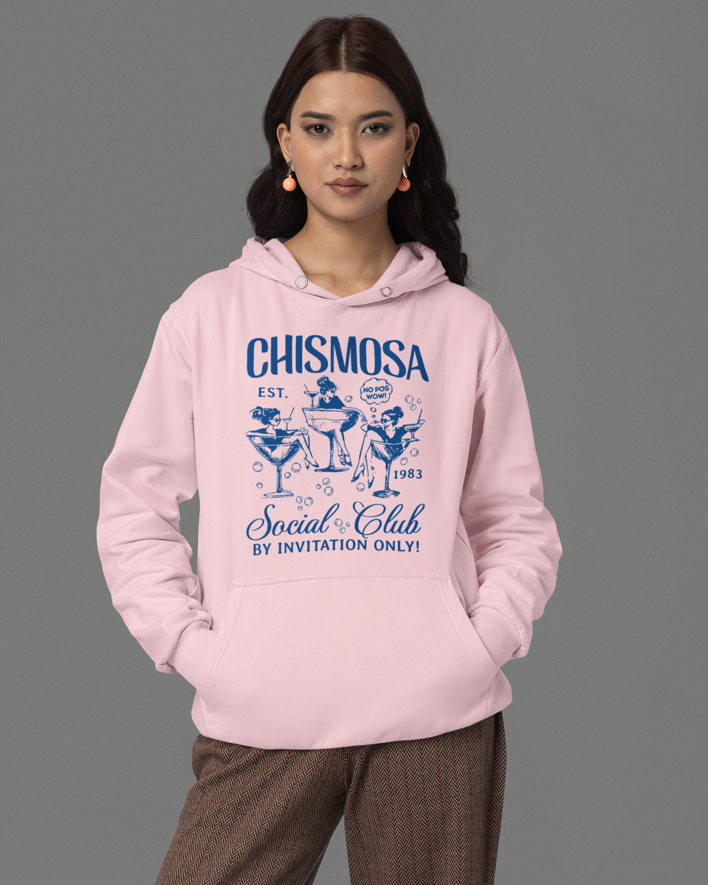 Chismosa Social Club Comfy Warm Hoodie | No Pos Wow! By Invitation Only! Funny Latino | 3 Colors Available