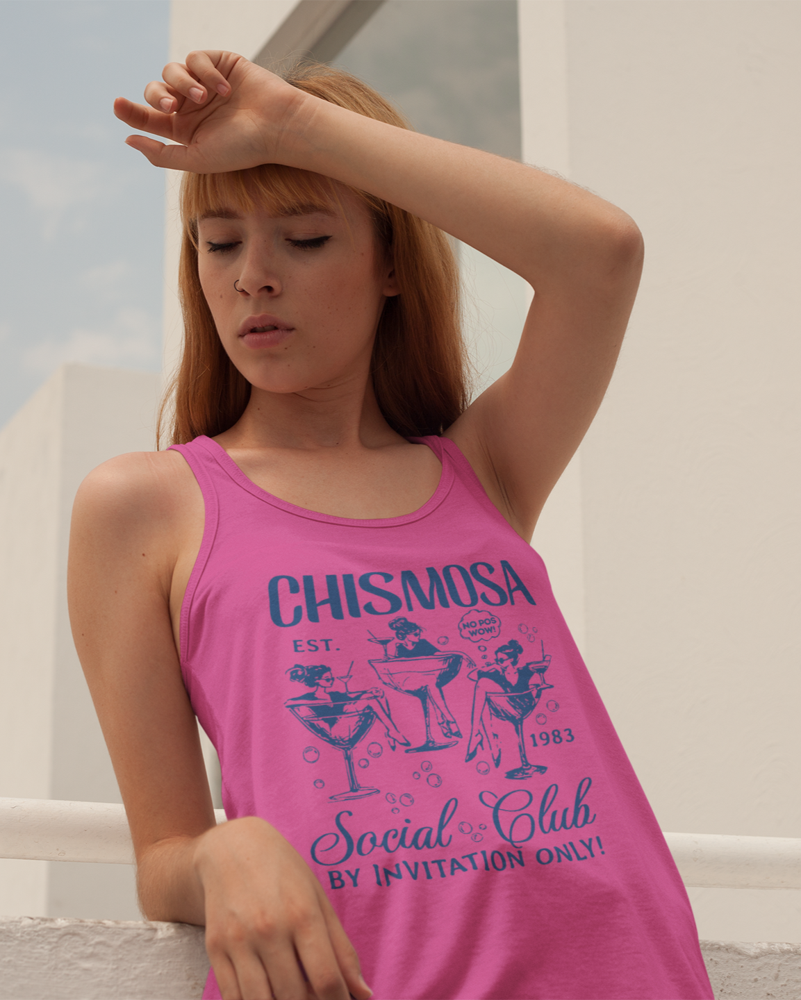 Chismosa Social Club Racerback Tanktop | No Pos Wow! By Invitation Only! Funny Latino Top | 4 Colors