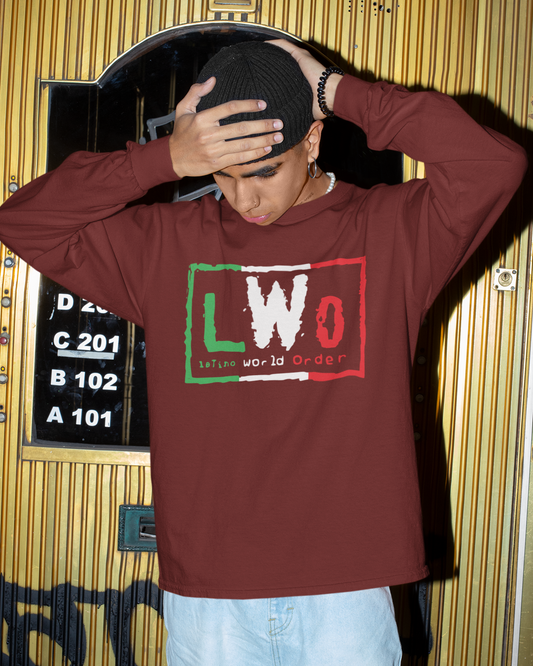 LWO Latino World Order Fleece-Lined Crewneck Sweater | Viral Funny Latino Pride Tees | 3 Colors