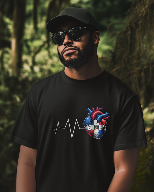 Dominican Republic Always In My Heart T-shirt | La Republica Dominicana Heartbeat Corazon | Latino Pride Funny Viral Tees