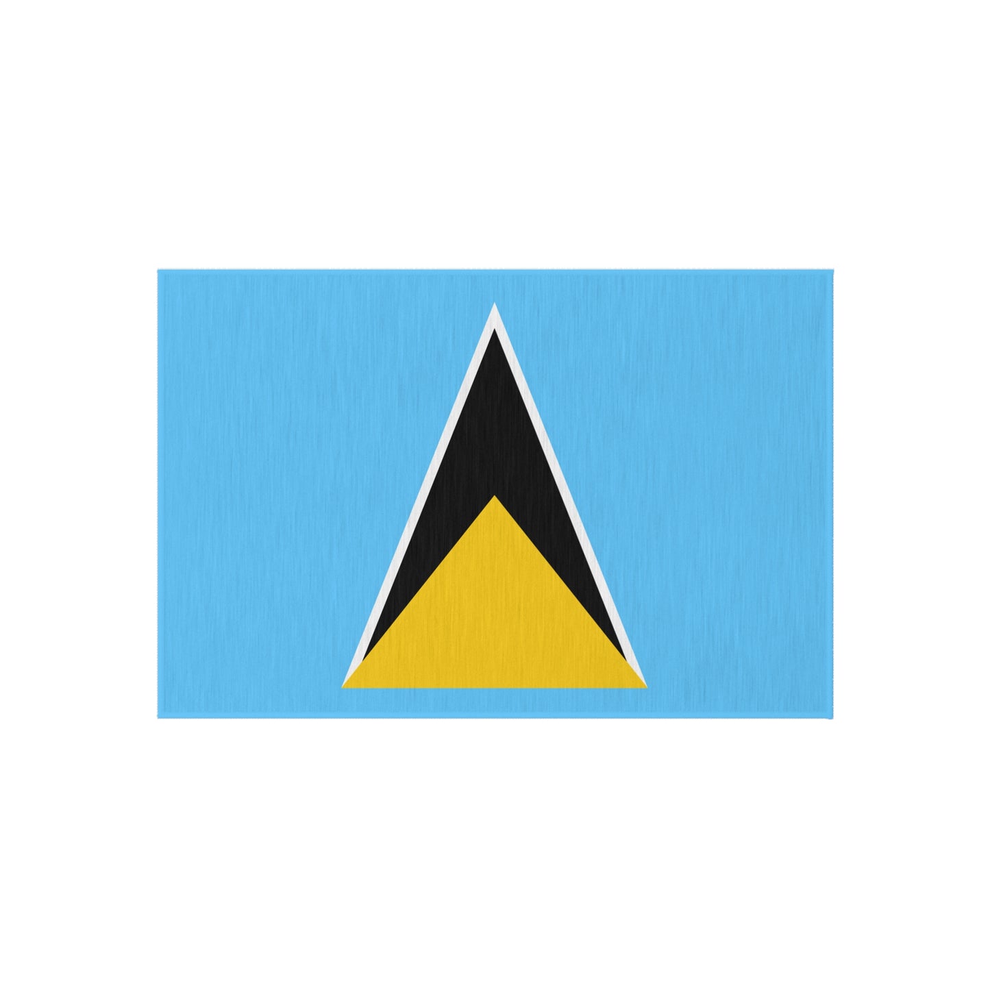 Flag Of Saint Lucia Outdoor Non-Slip Door Mat | St. Lucia Gros Islet | Castries | Dennery | 24"x36"