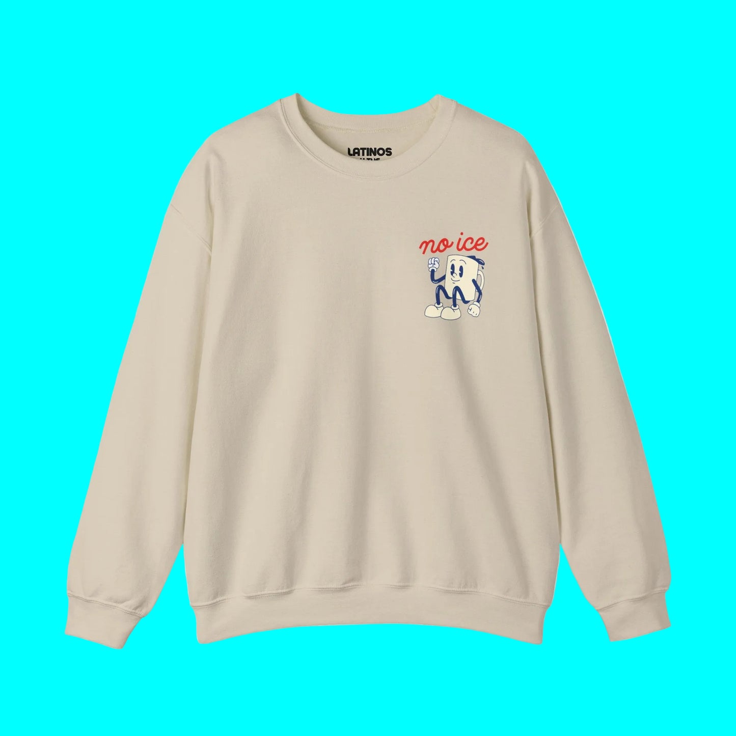 We Want No Ice In Our Community Retro Comfy Crewneck Sweatshirt | Chinga La Migra Immigration Abolish Ice Justice Fleece-Lined | 3 Colors