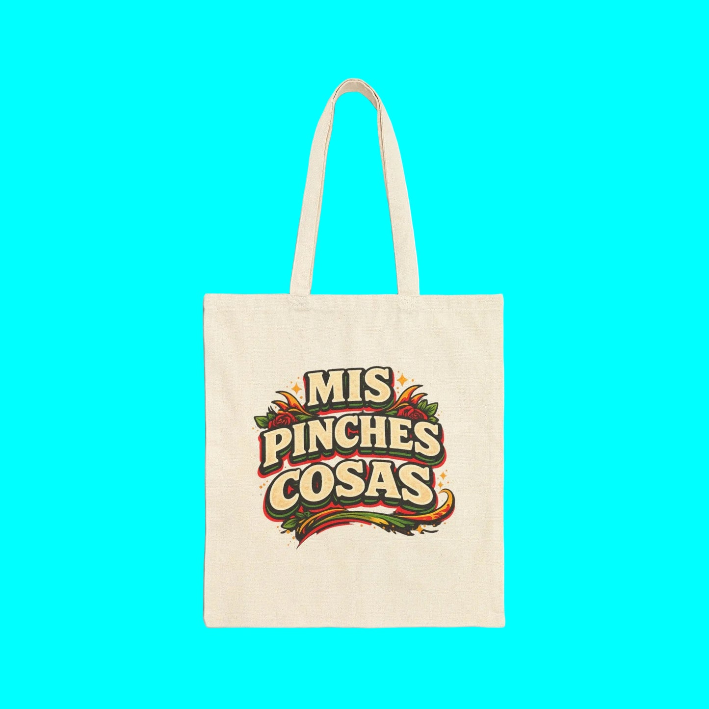 Mis Pinches Cosas Señora Canvas Tote Bag | Latino Chistosa Bolsa Floral Market | Dia De La Madre