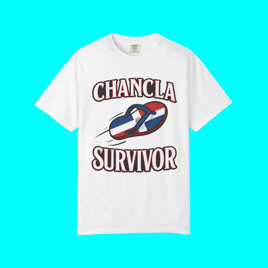 Dominican Republic Chancla Survivor T-shirt | Chancleta Joke Design Latino Pride Funny Viral Tees | DR | Unisex