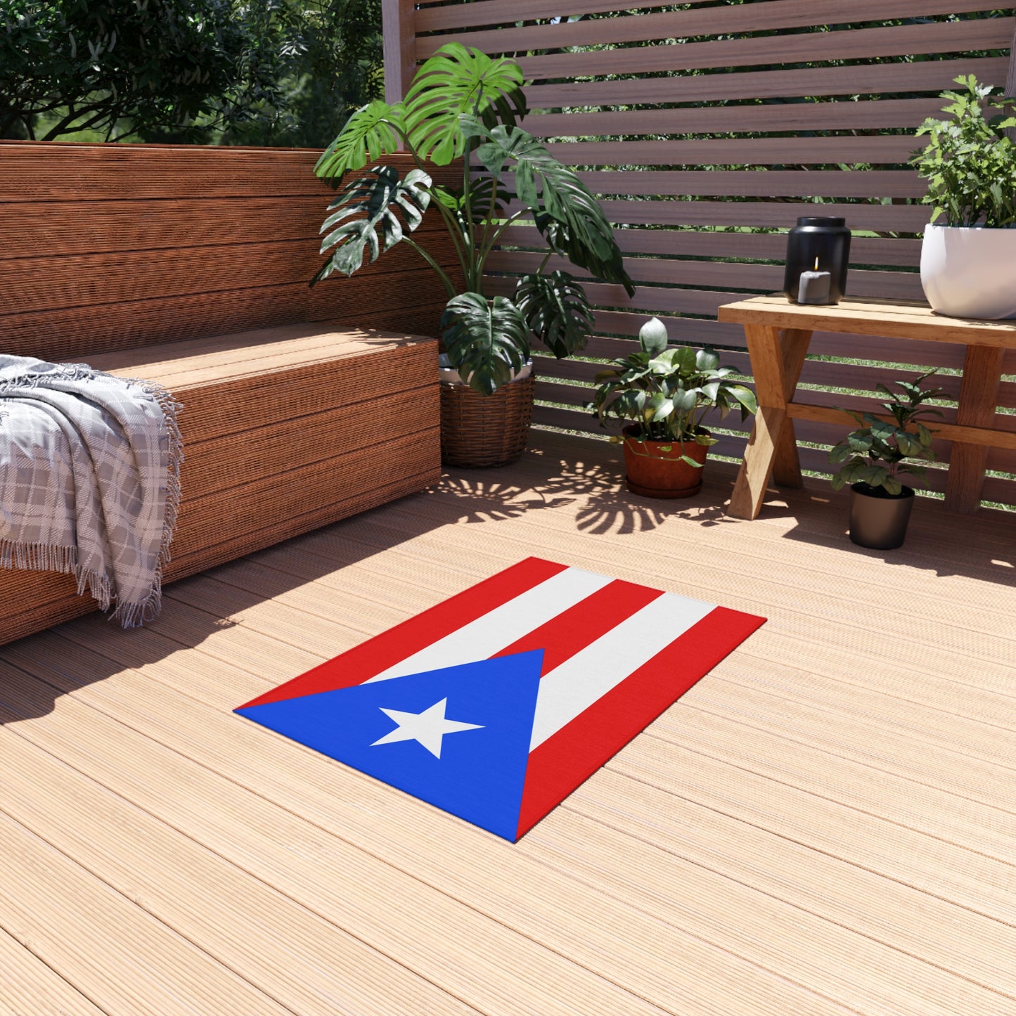 Flag Of Puerto Rico Outdoor Non-Slip Door Mat | Copa America | 24"x36"