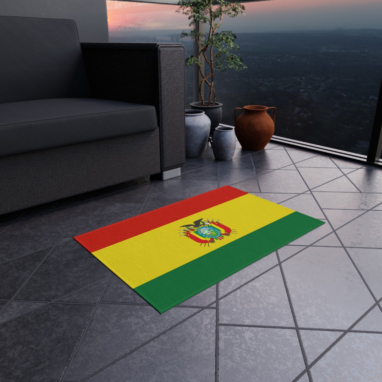 Flag Of Bolivia Outdoor Non-Slip Door Mat | Santa Cruz | El Alto | La Paz | Gift for Bolivians | 24"x36"