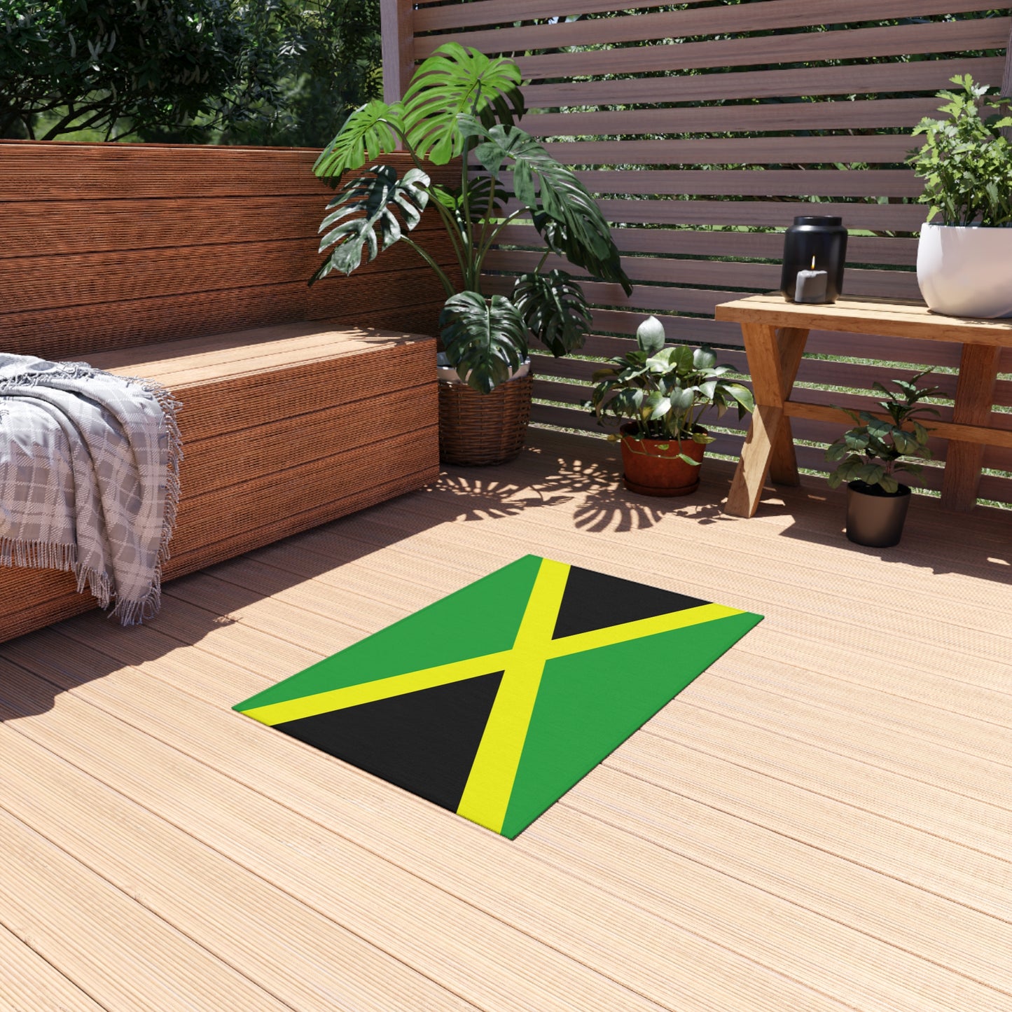 Flag Of Jamaica Outdoor Non-Slip Door Mat | Kingston | Montego Bay | Portmore | 24"x36"