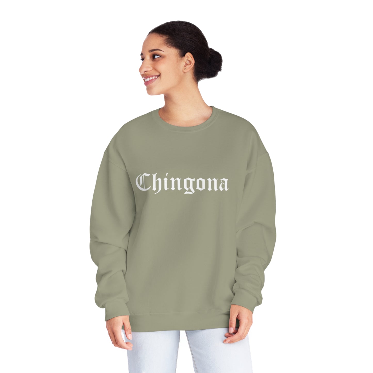 Chingona Crewneck Sweatshirt | Fleece-Lined Crewneck | 5 Colors Available - Latinos 4 The World