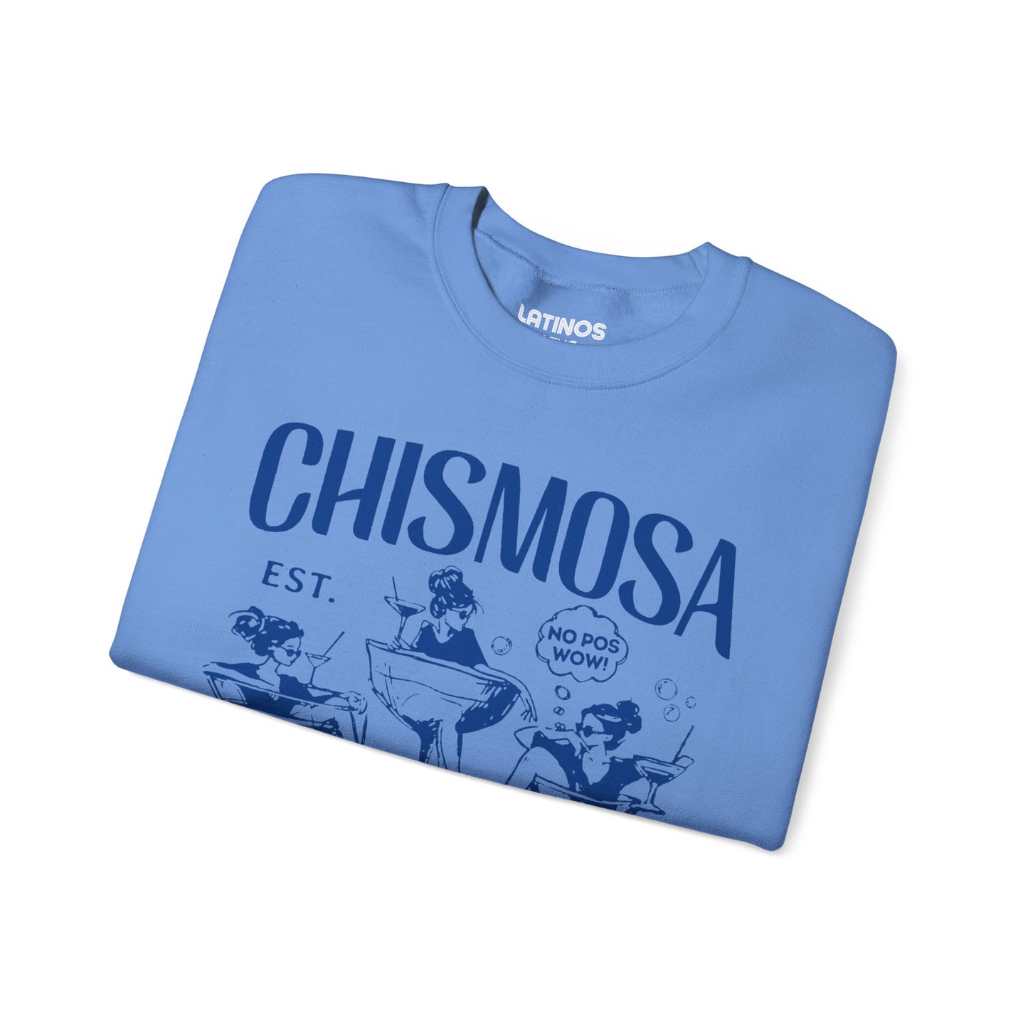 Chismosa Social Club Crewneck Sweatshirt | No Pos Wow! By Invitation Only! Funny Latino Fleece-Lined Crewneck | 3 Colors Available