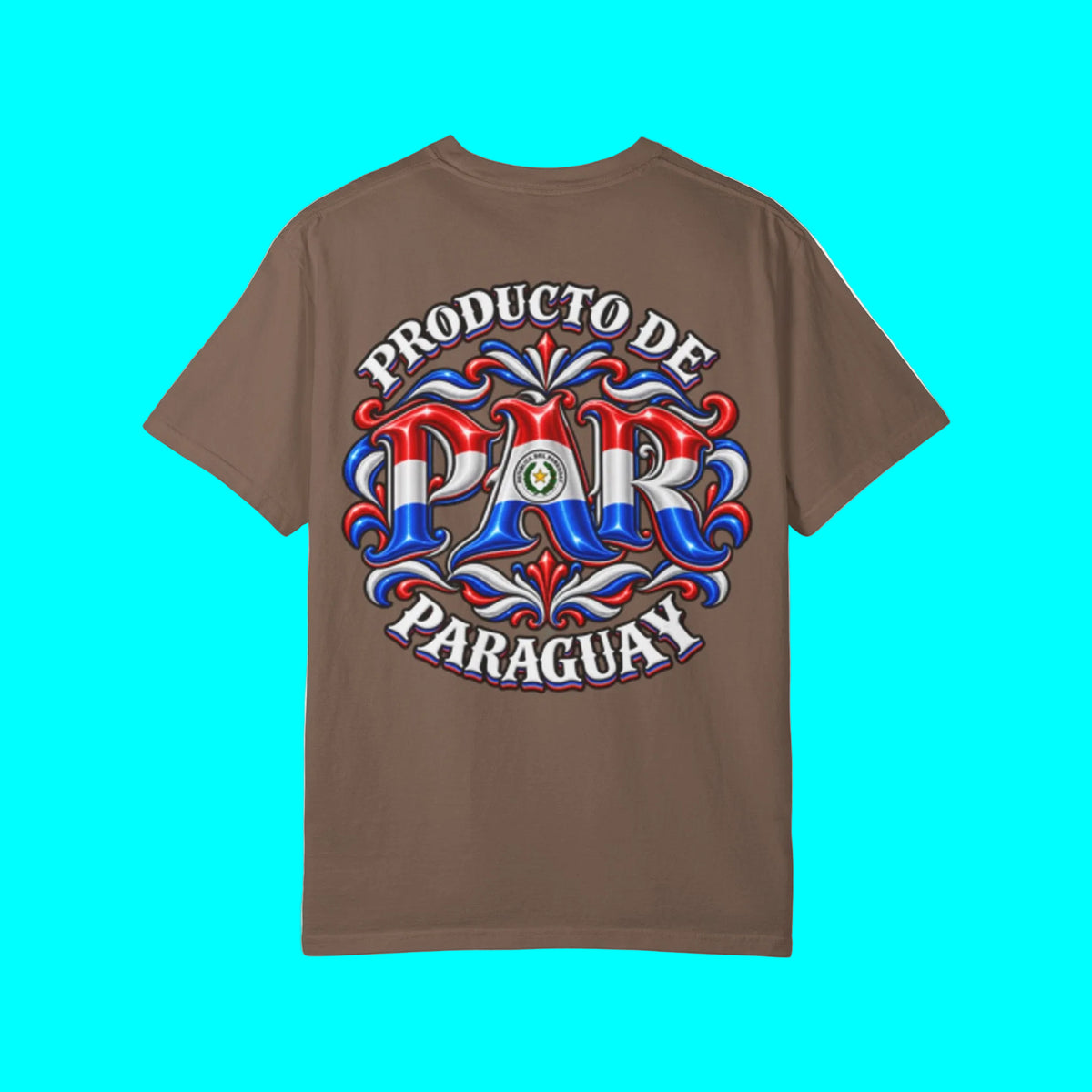 Producto De Paraguay Heritage T-shirt | Old English Style, PAR Paraguayos Culture | Heavyweight Cotton