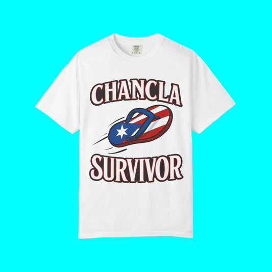 Puerto Rican Chancla Survivor T-shirt | Chancleta Joke Design Latino Pride Funny Viral Tees | PR | Unisex