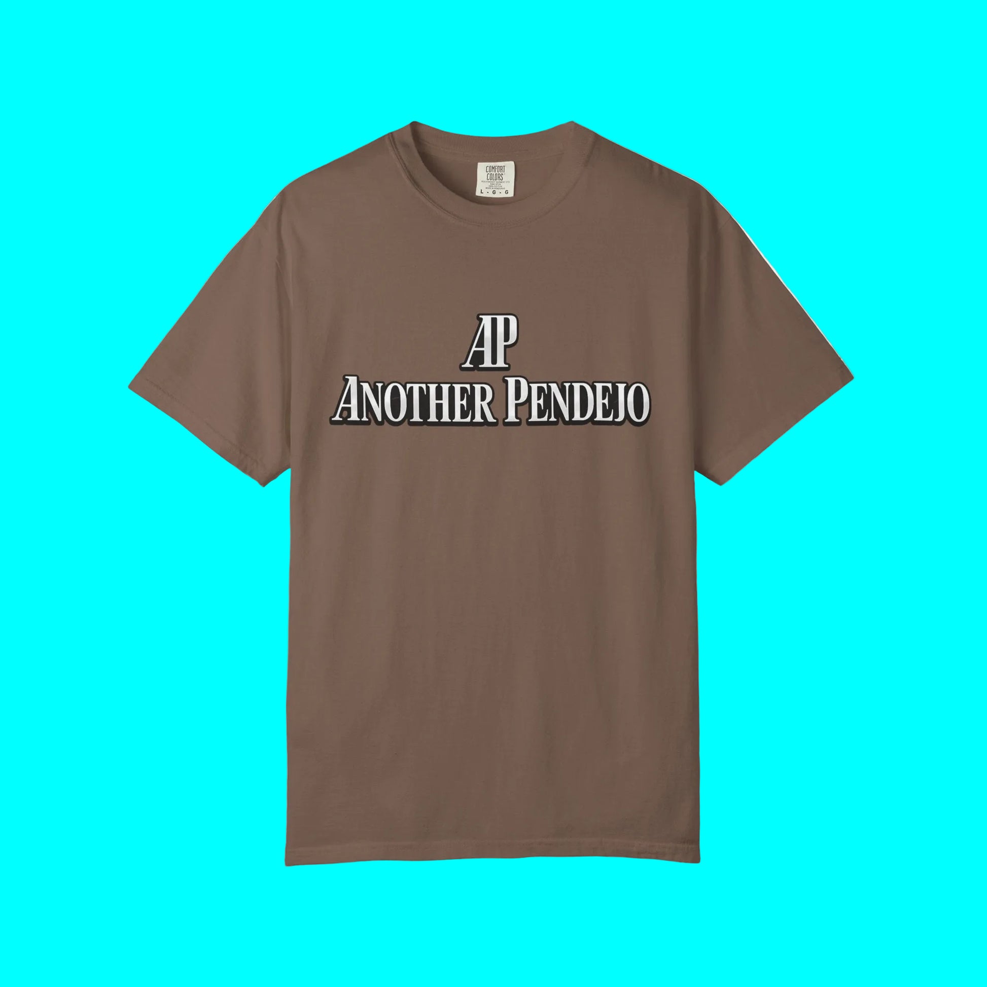 Brown t-shirt with a cartoon character and 'Groovy Gear Grumpy Hiker' text on a white background